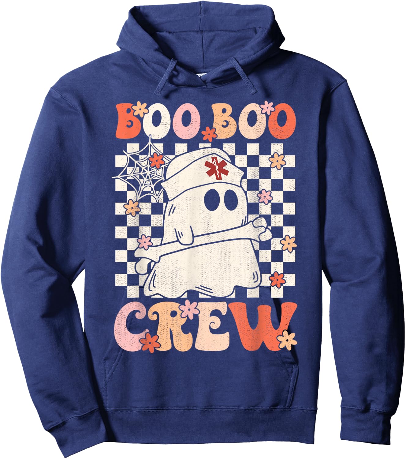 Groovy Boo Boo Crew Nurse Ghost Paramedic EMT EMS Halloween Hoodie - Hoodie | Navy