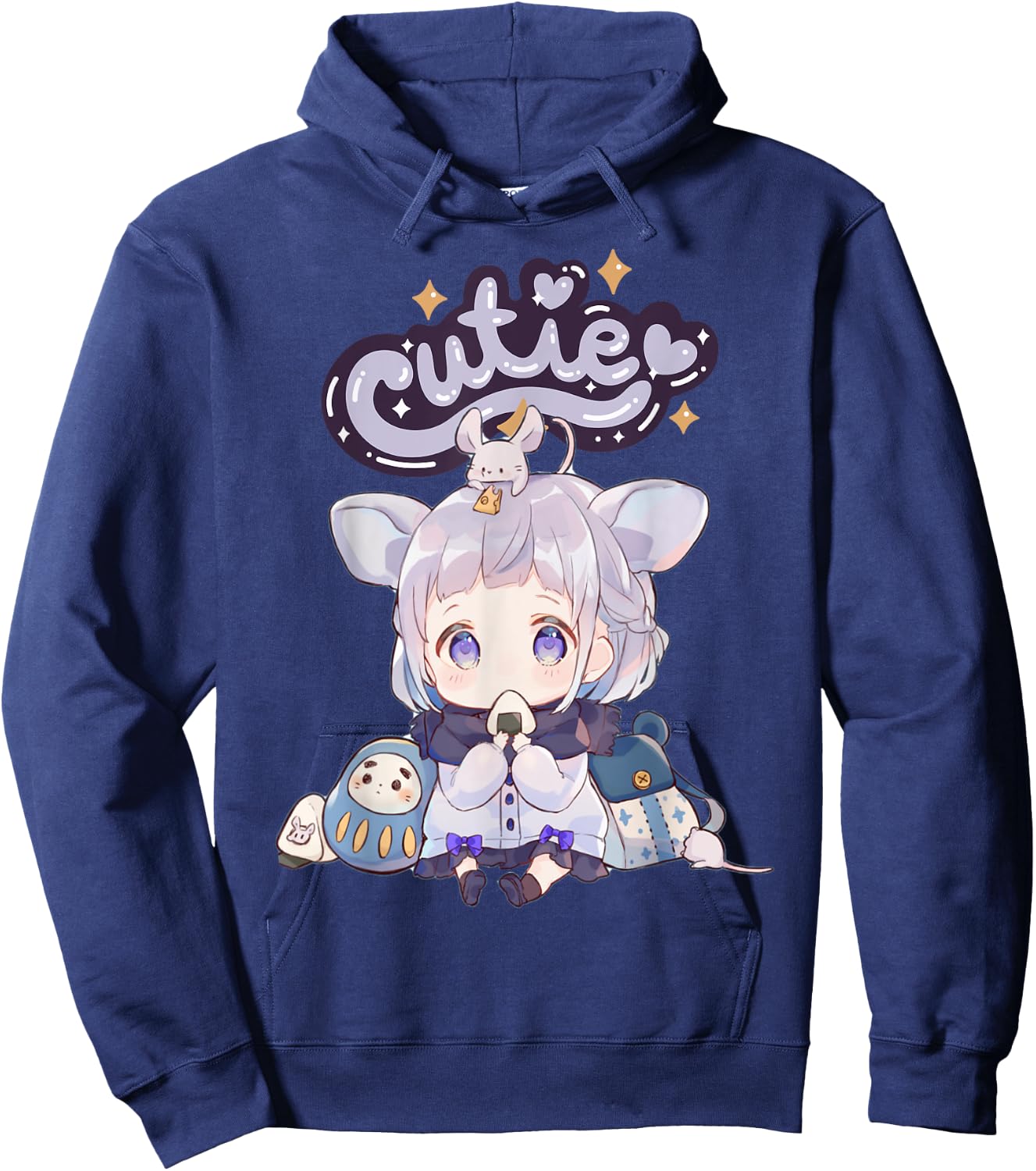 Anime Cutie Onigiri Girl Cute Kawaii UwU Hoodie - Hoodie | Navy
