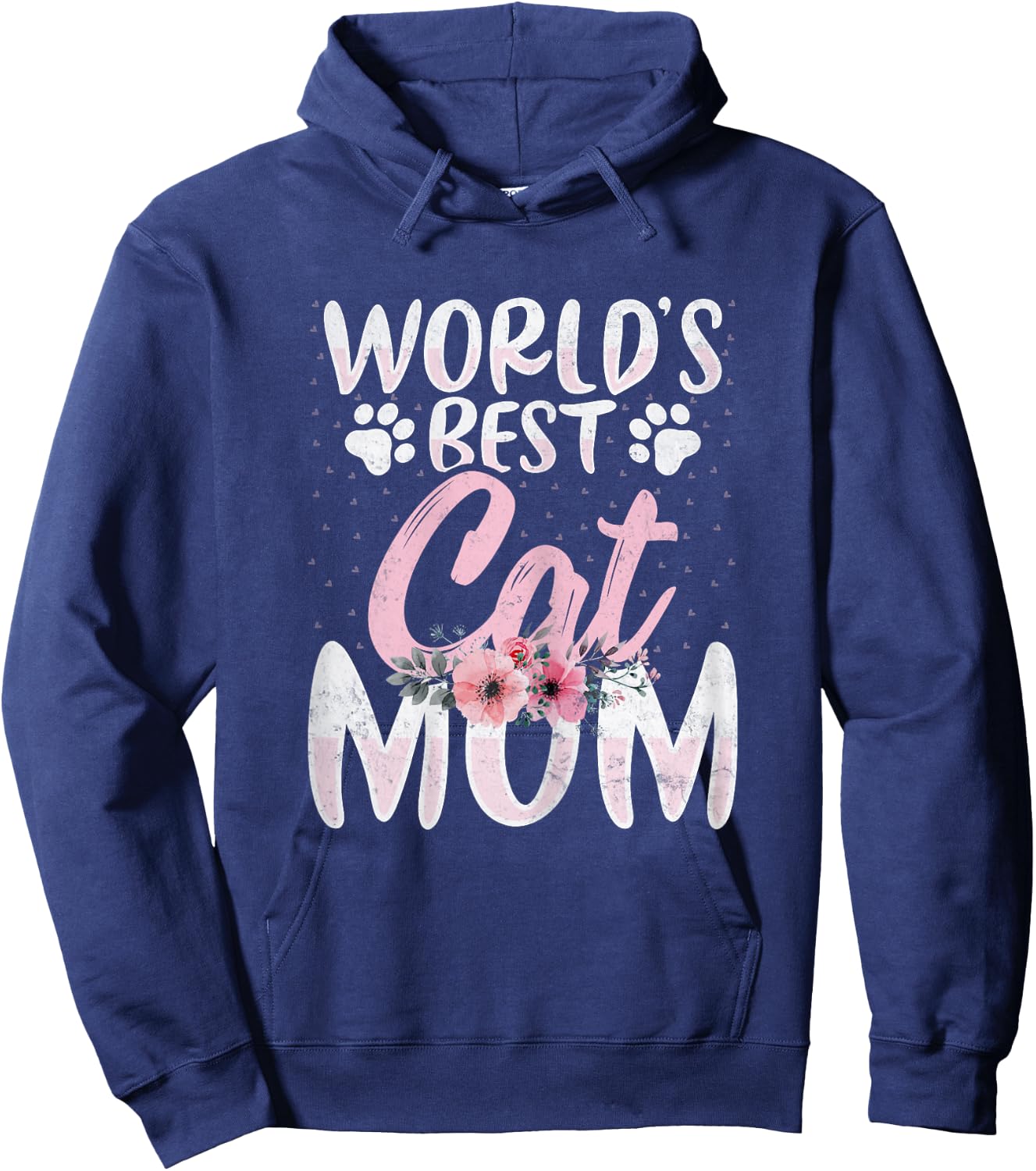 World’s Best Cat Mom - Cat Lover Mom Funny Mother's Day Hoodie - Hoodie | Navy