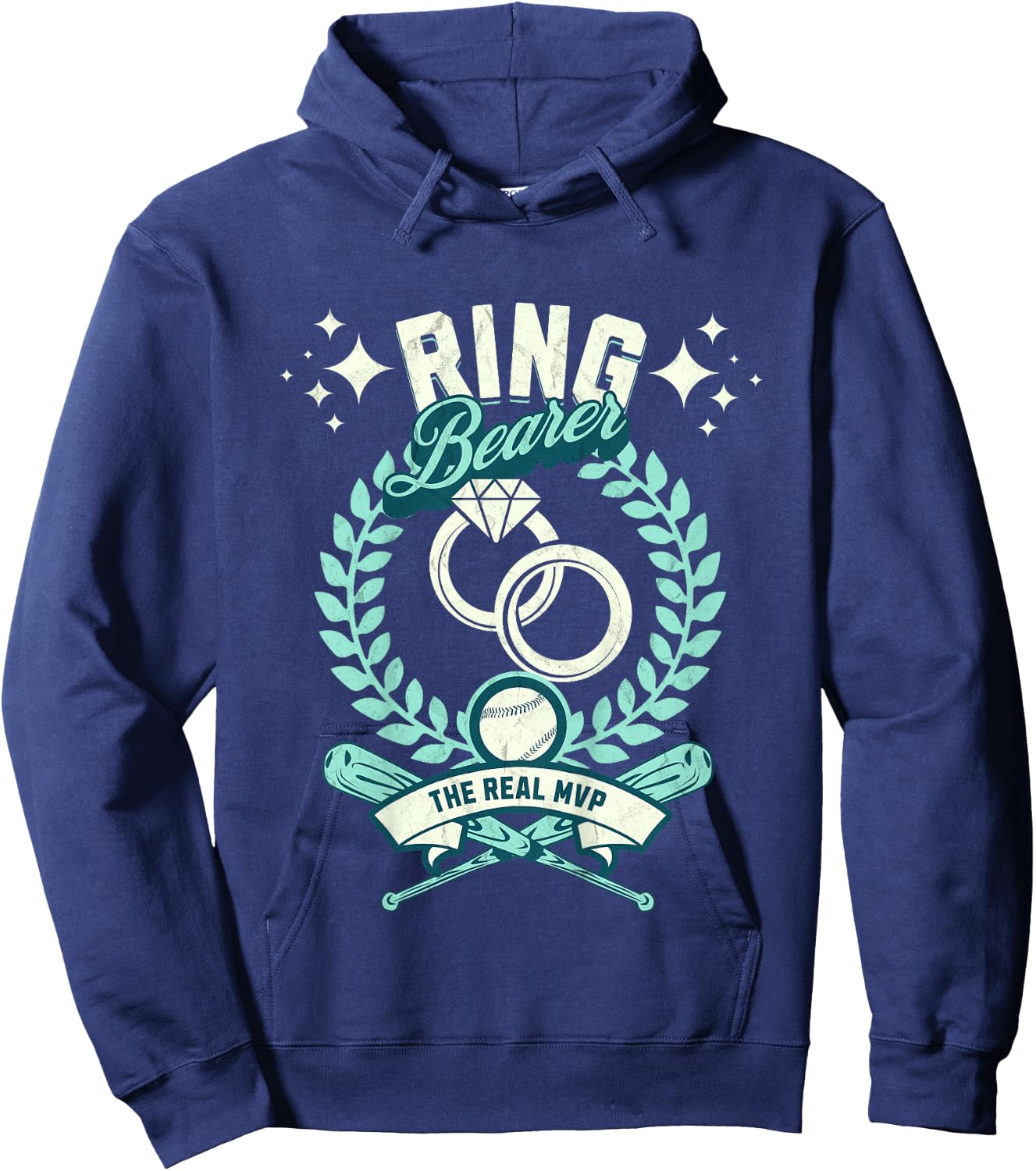Kids The Real MVP Ring Bearer Gifts for Little Boys Baseball Hoodie - Hoodie | Navy
