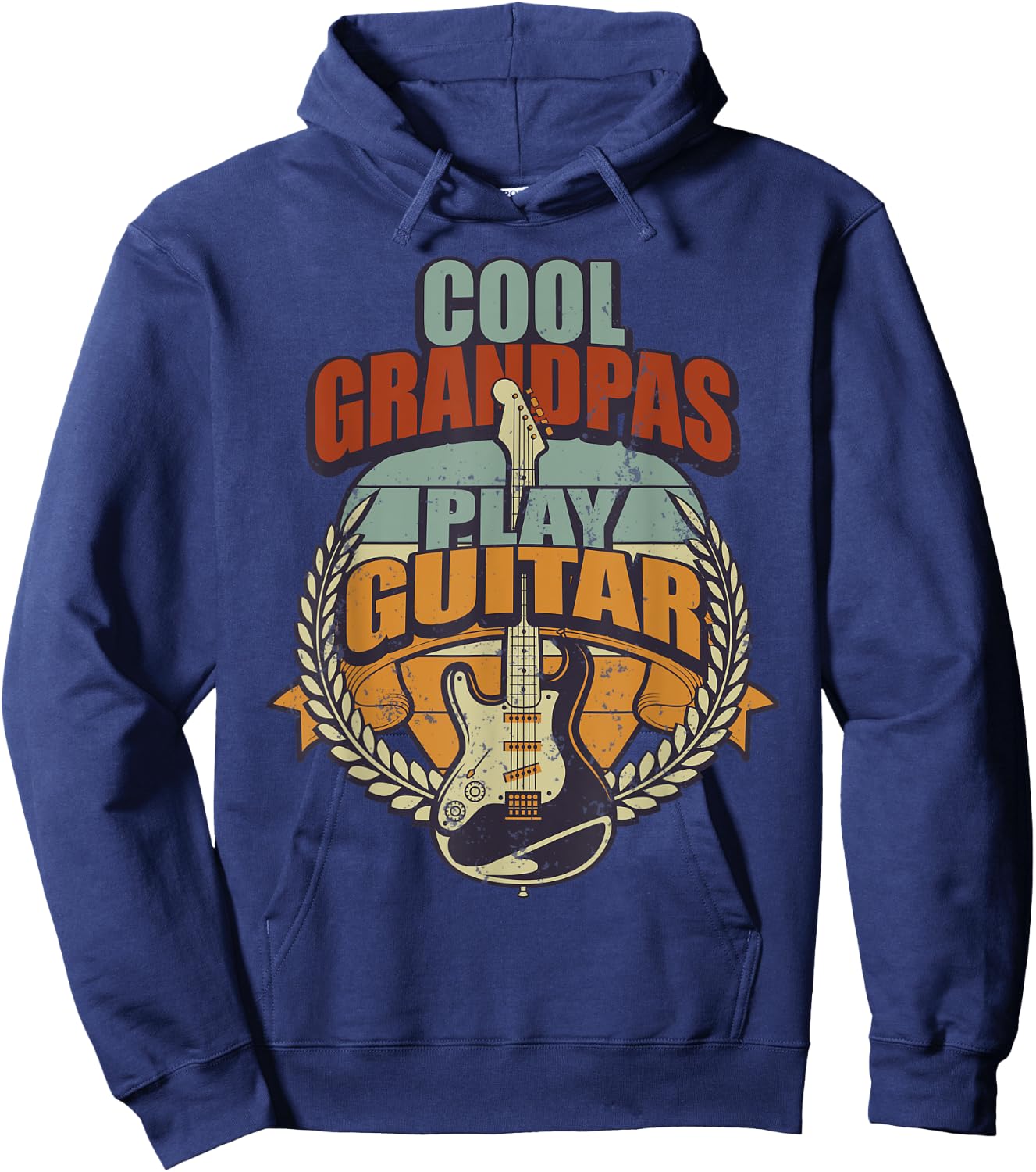 Cool Grandpa Playing Guitar Funny Grandpa Hoodie - Hoodie | Navy