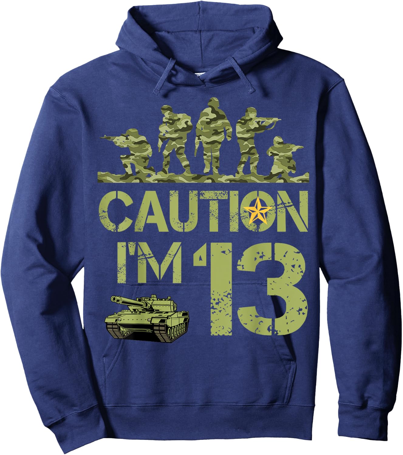 13th Birthday Military I'm 13 Year Old Soldier Camo Birthday Hoodie - Hoodie | Navy