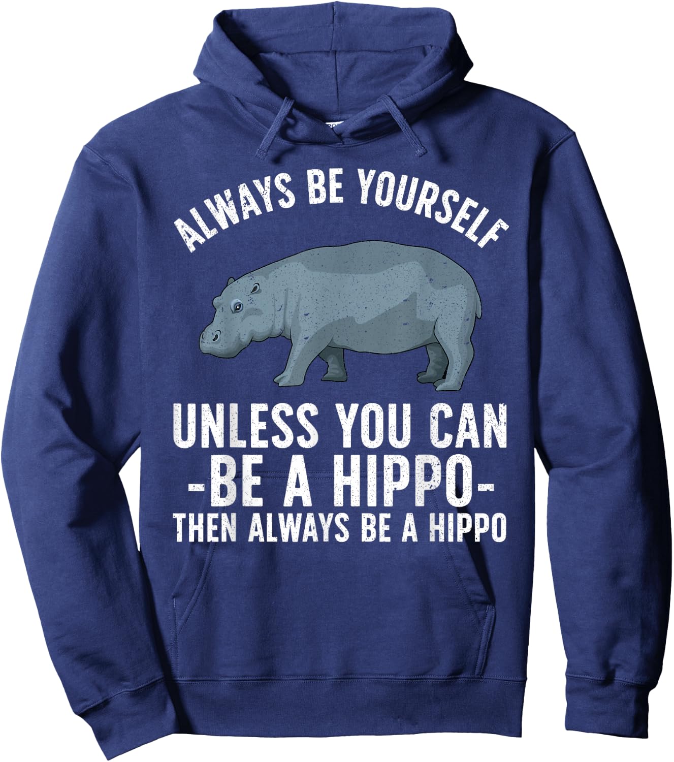 Funny Hippo Design Women Toddlers Hippopotamus Lover Hoodie - Hoodie | Navy