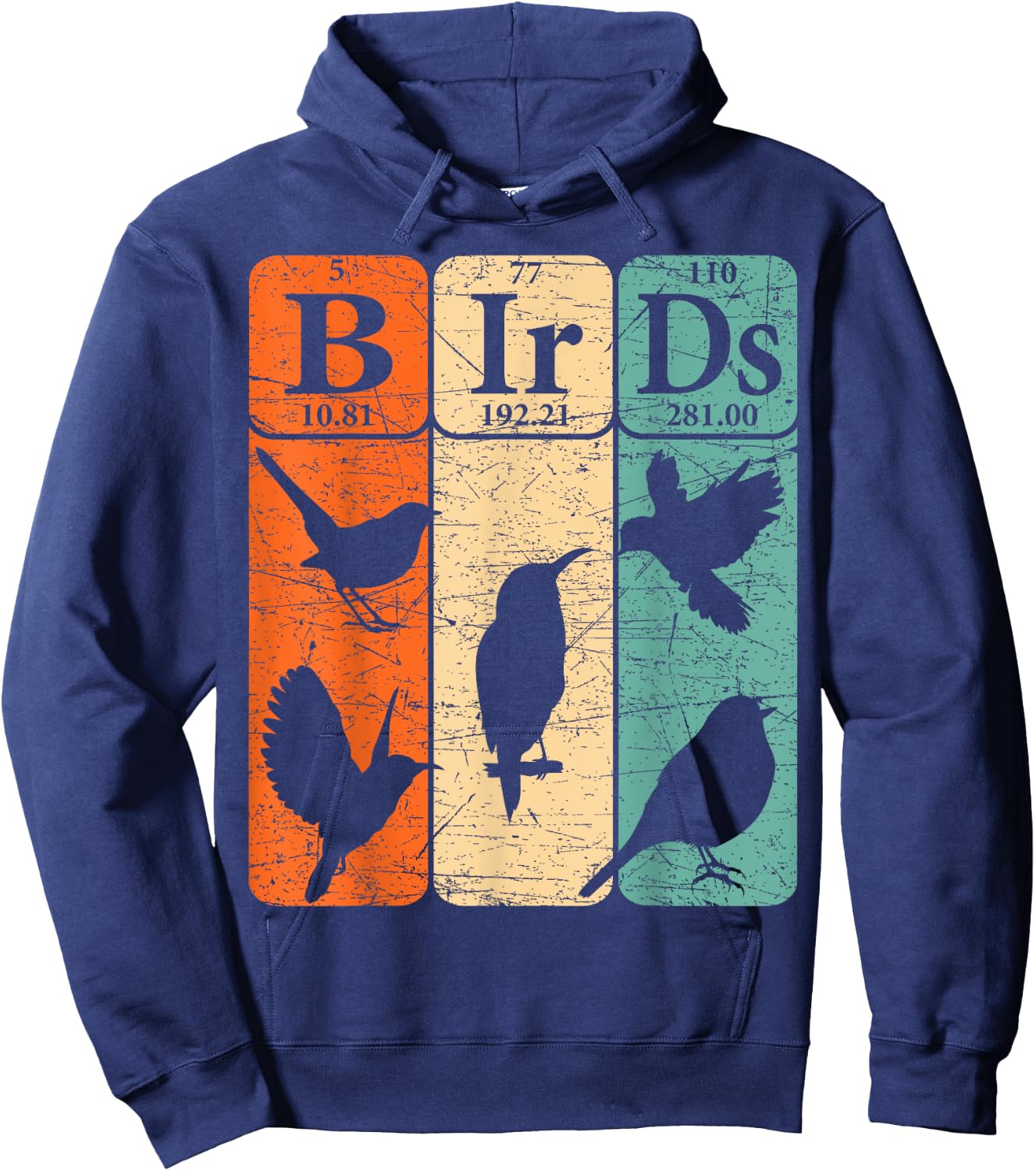 Birds Periodic Table Elements Birdwatching Ornithology Hoodie - Hoodie | Navy