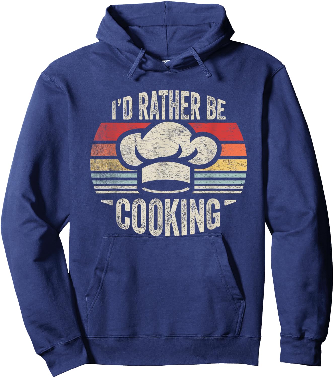 Nice 'n Cool Retro Vintage I'd Rather Be Cooking Funny Chef Black Hoodie - Hoodie | Navy