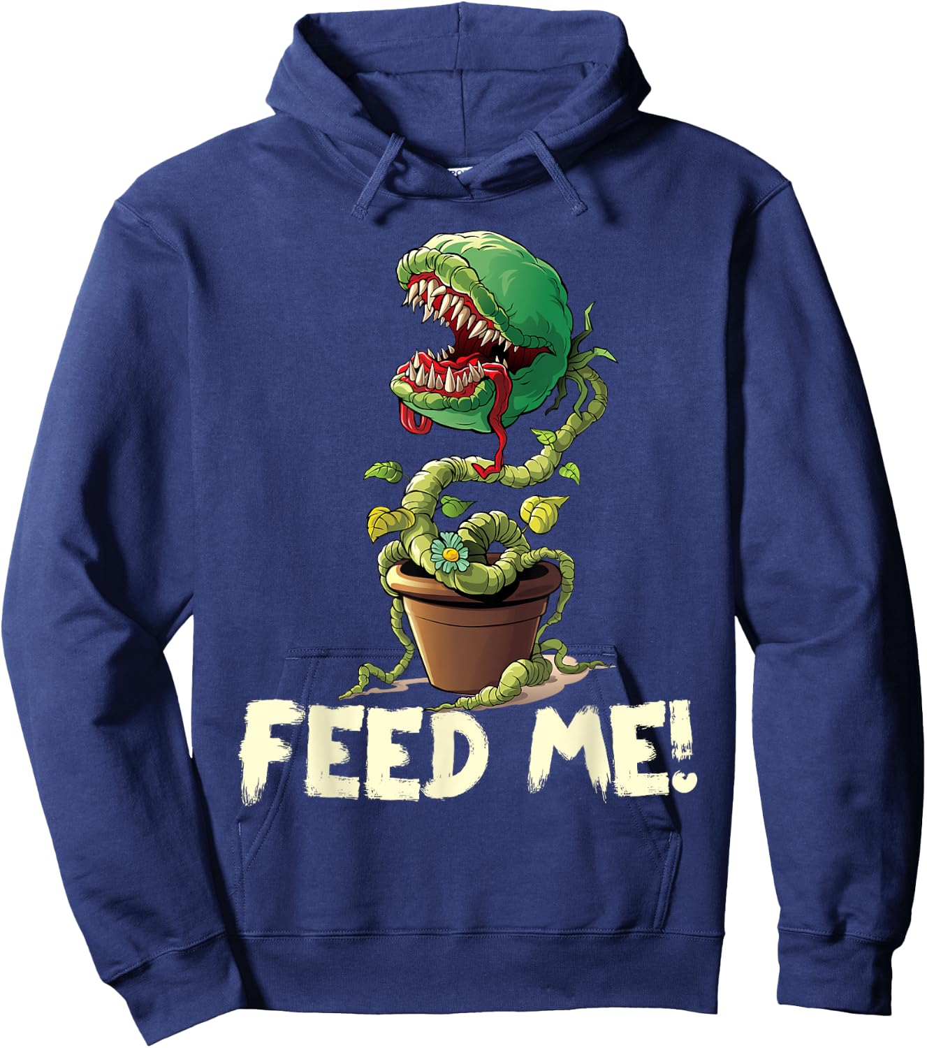 Funny Feed Me Always Hungry Venus Fly Trap Shirt Halloween Hoodie - Hoodie | Navy