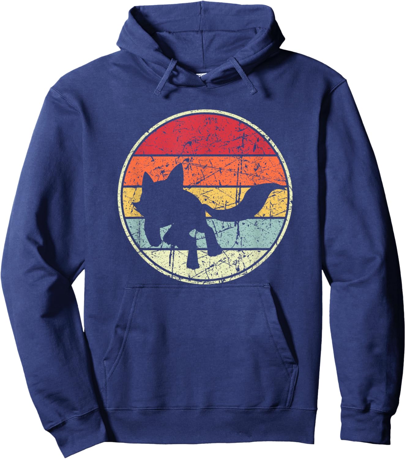 Fox Sunset, Fox Silhouette Hoodie - Hoodie | Navy