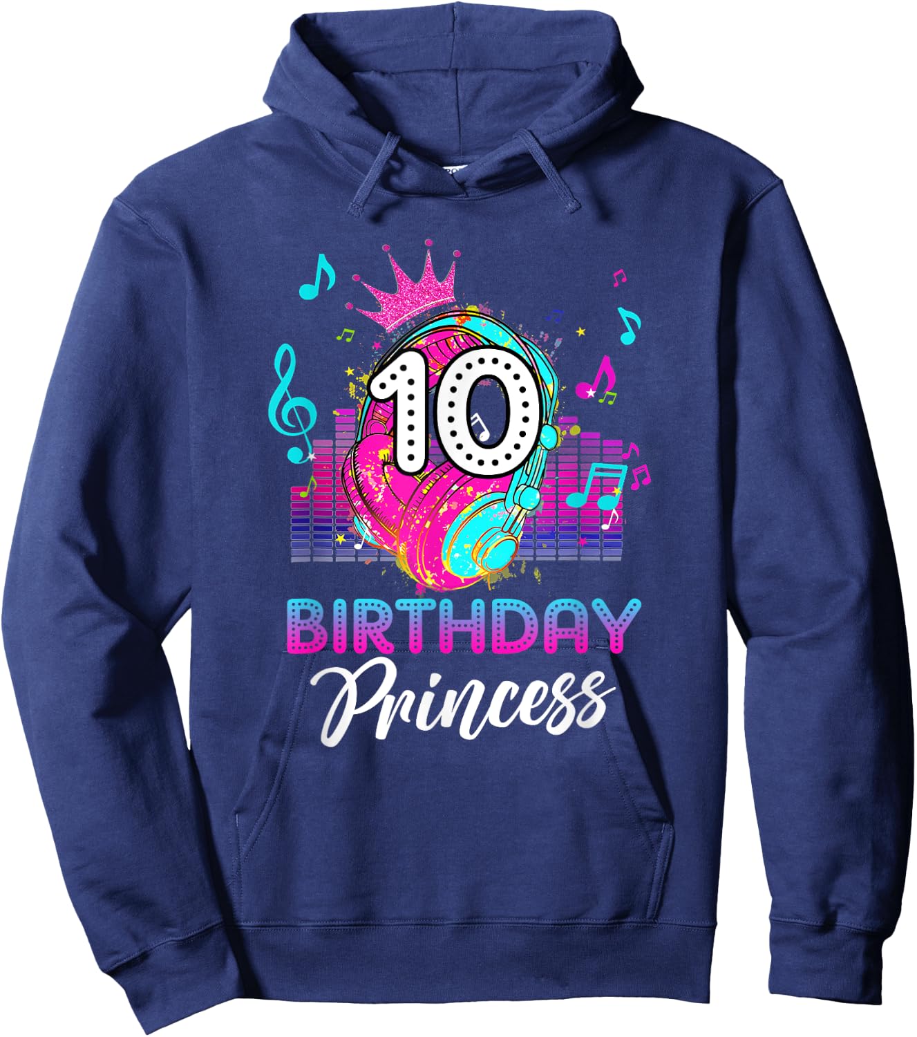 Musical Theme 10th Birthday Shirt Girls Princess Born 2013 Hoodie - Hoodie | Navy