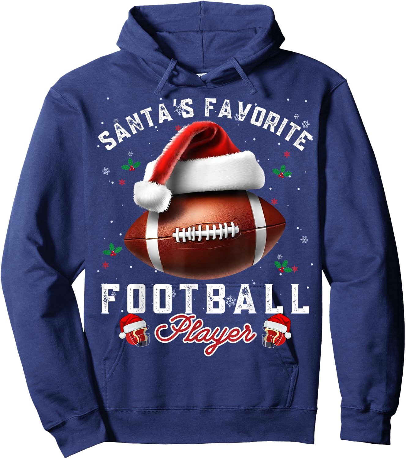 Santa's, Favorite Football Player Apparel Christmas Sport Hoodie - Hoodie | Navy