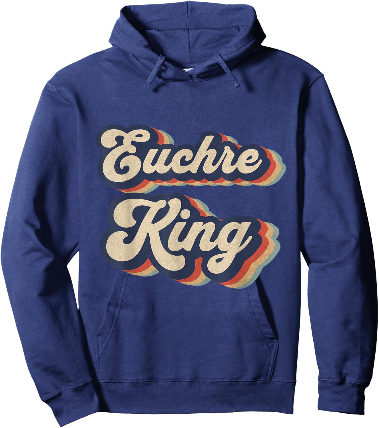 Euchre King Vintage Design Funny Euchre Card Game Hoodie - Hoodie | Navy
