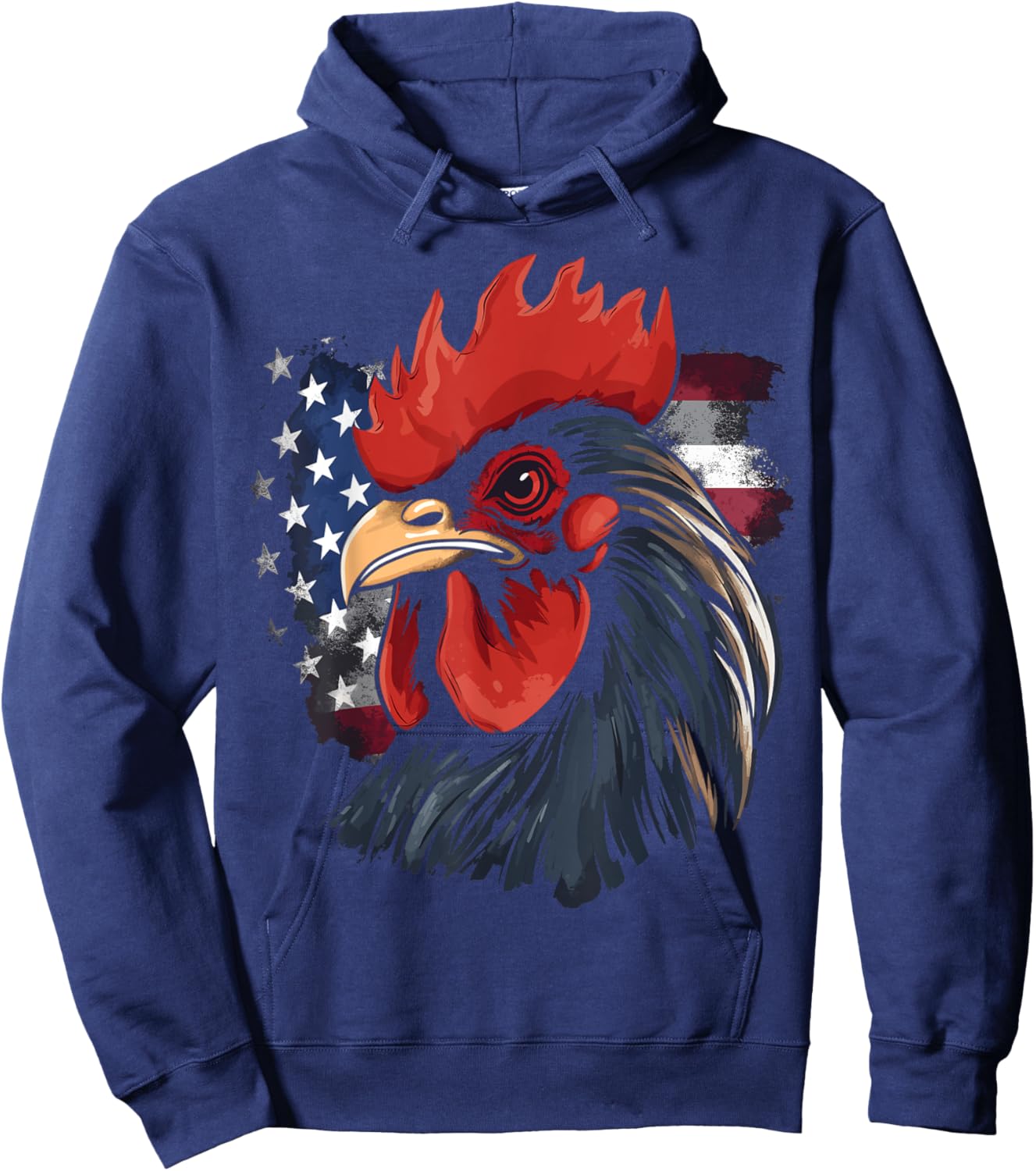 Chicken USA Flag design for Patriotic Farmer Hoodie - Hoodie | Navy