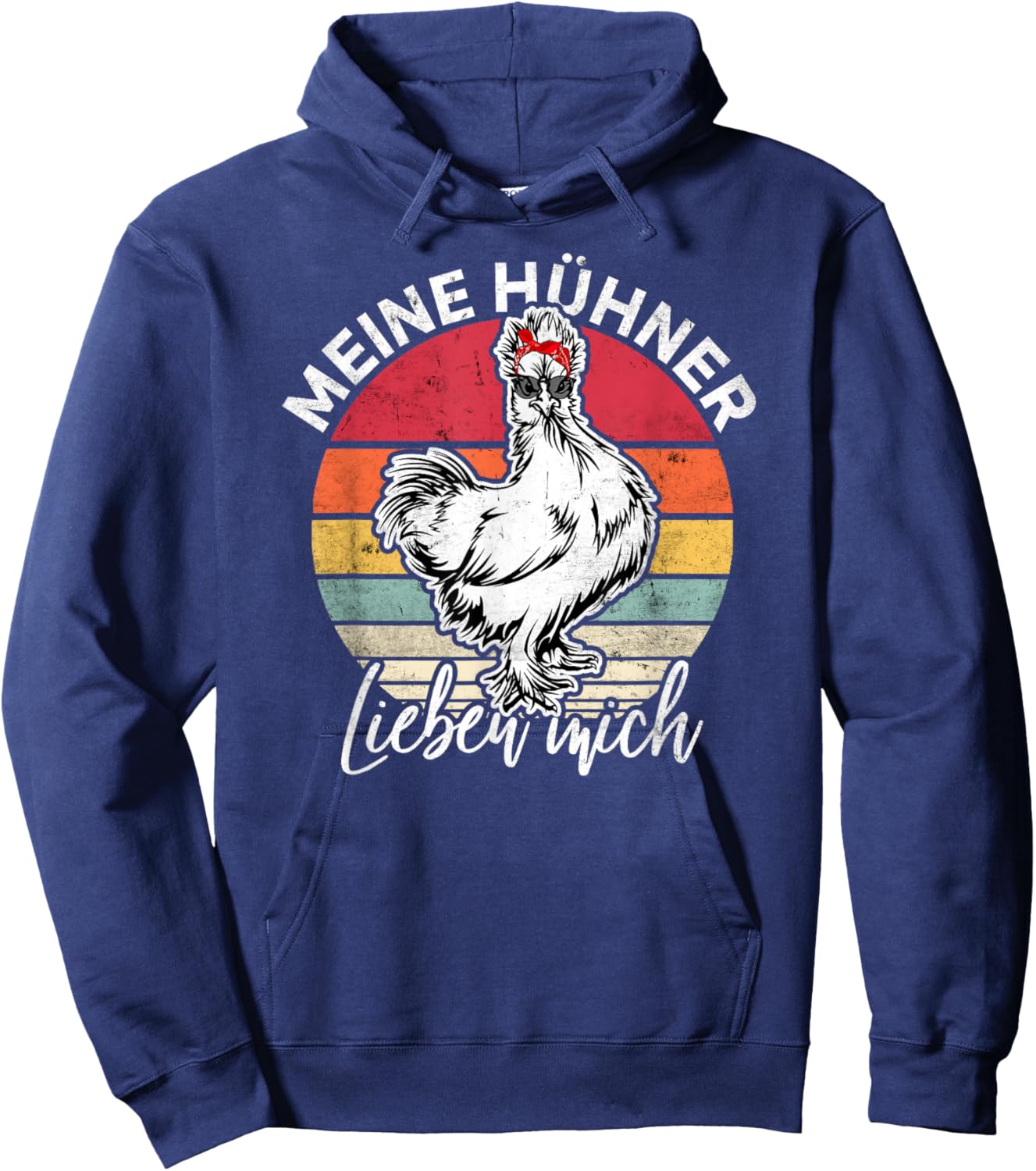 My chickens love me, chicken, retro, vintage Hoodie - Hoodie | Navy