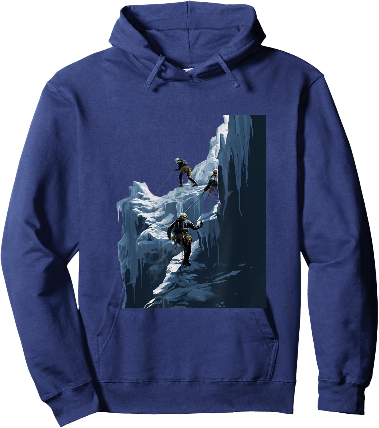 Ice Climbing Ice Climber Frozen Rock Snow Mountain Hoodie - Hoodie | Navy