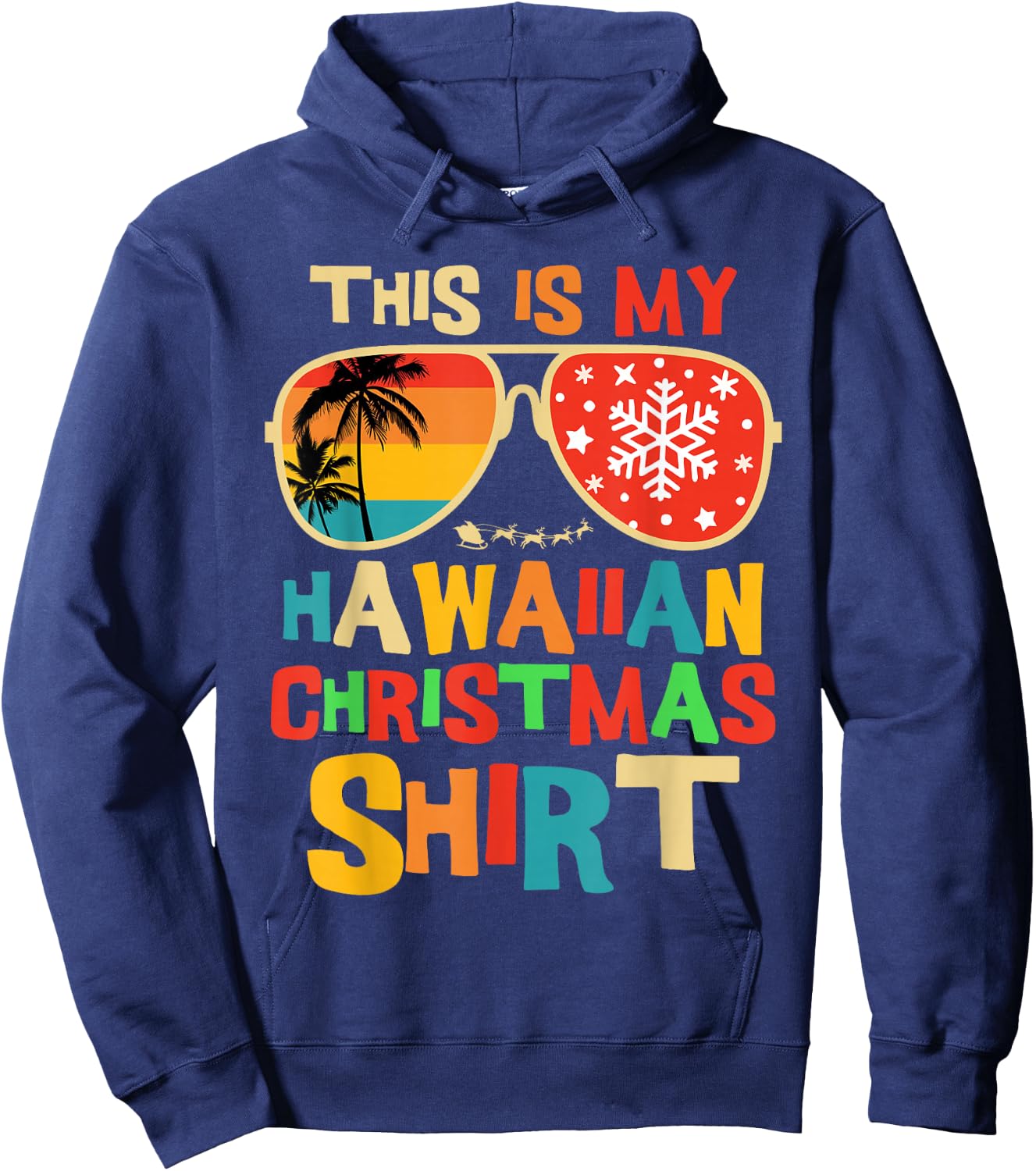 This is My Hawaiian Christmas Pajama Matching Family Hawaii Hoodie - Hoodie | Navy