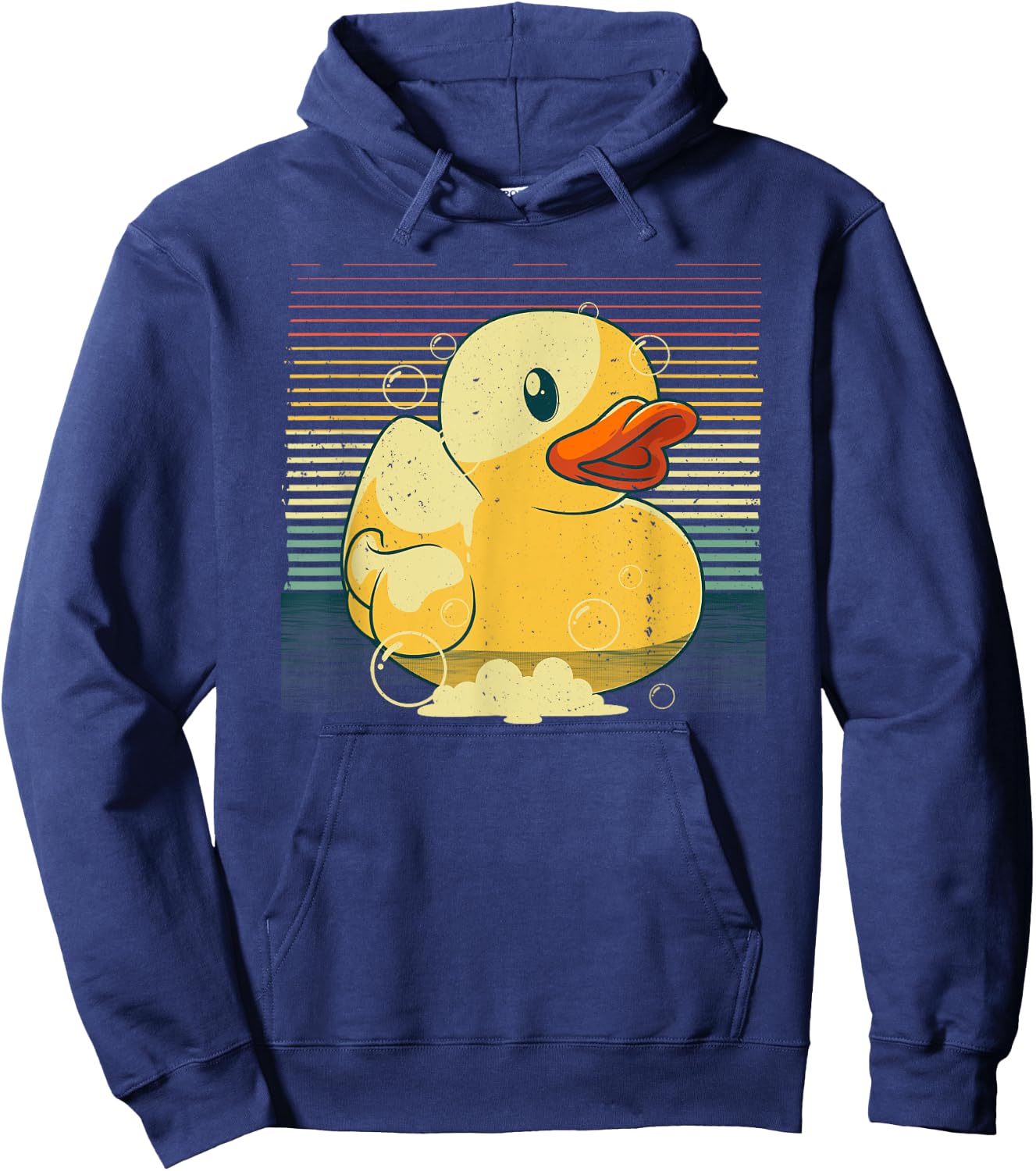Vintage Rubber Duck Art For Kid Men Women Rubber Ducky Lover Hoodie - Hoodie | Navy