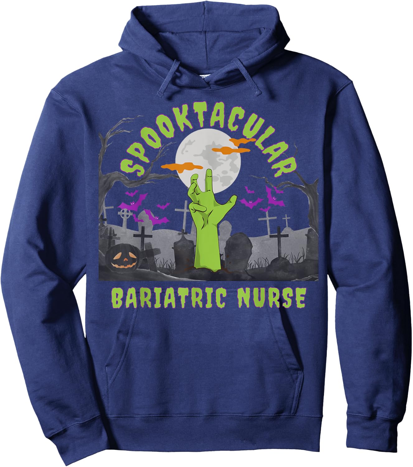 Spooktacular Nurses Love Halloween Fall Nurse Professional Hoodie - Hoodie | Navy
