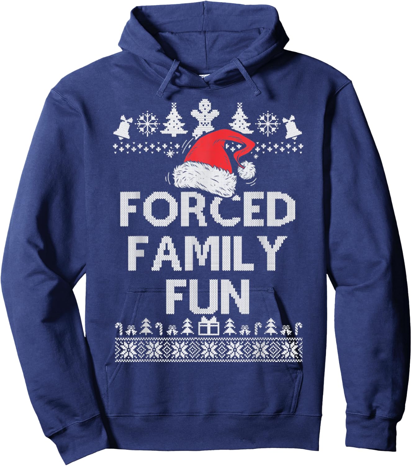 Funny Forced Family Fun Sarcastic Adult Christmas Even Gifts Hoodie - Hoodie | Navy