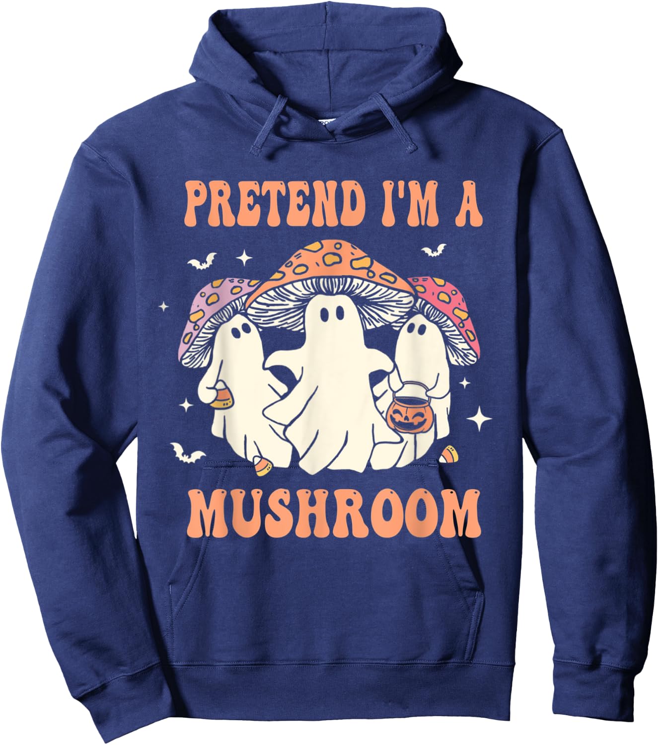Pretend I'm A Mushroom Funny Halloween Costume Humor Hoodie - Hoodie | Navy