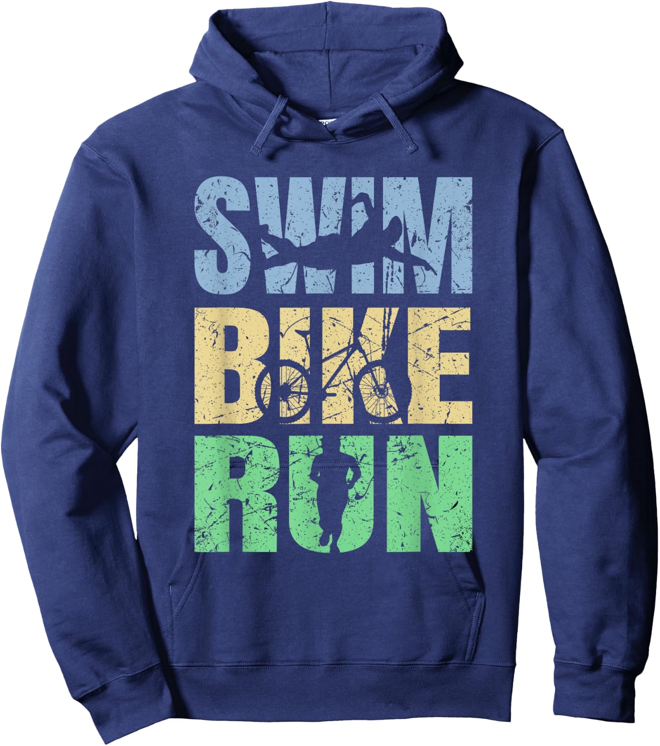 Funny Triathlon Tri Triathletes Athletes Running Fitness Hoodie - Hoodie | Navy