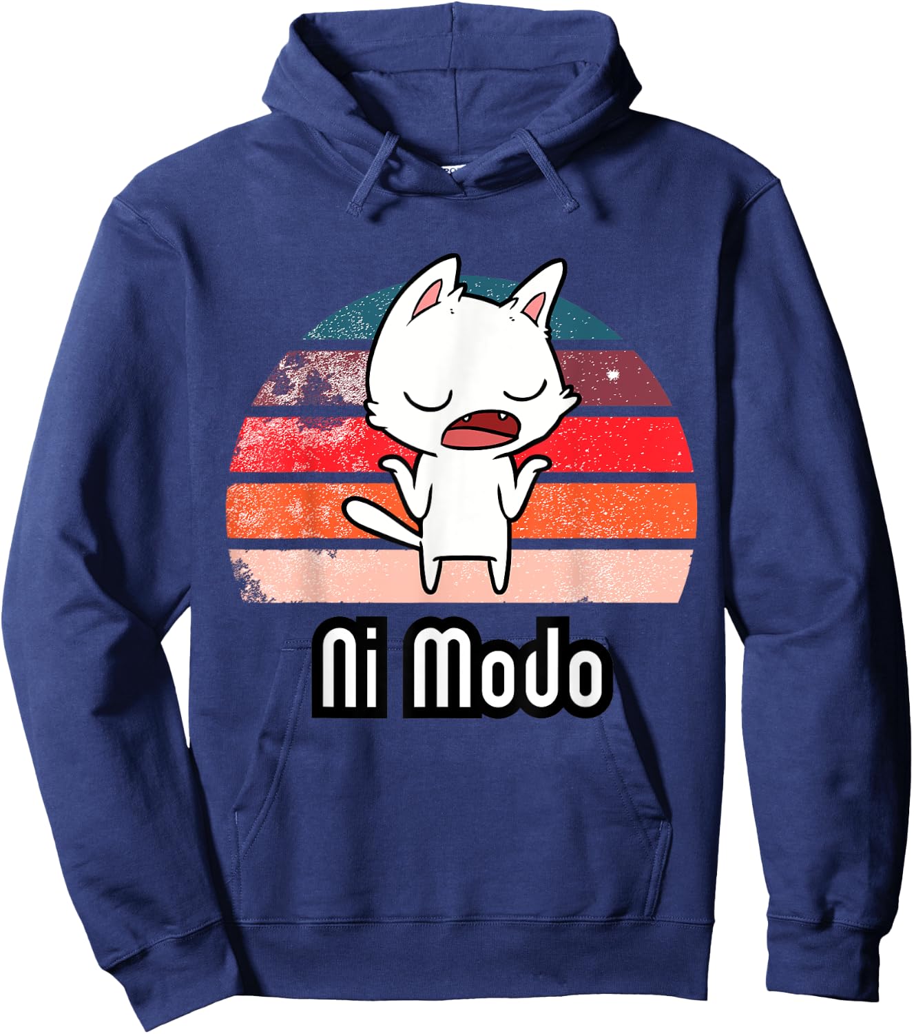 Ni Modo Shrugging Cat Hoodie - Hoodie | Navy