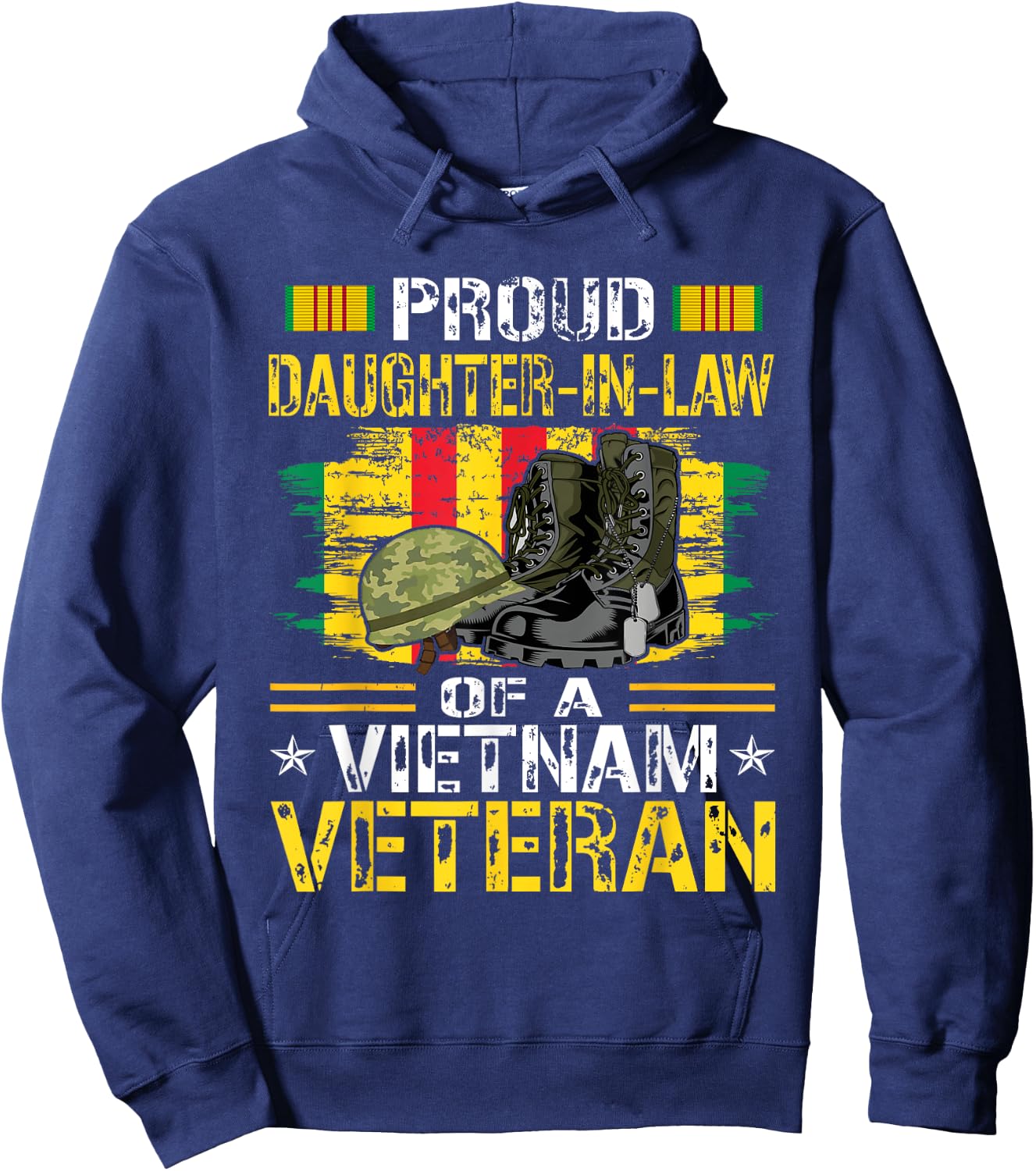 Proud Daughter-In-Law Of A Vietnam War Veteran Vet's Family Hoodie - Hoodie | Navy