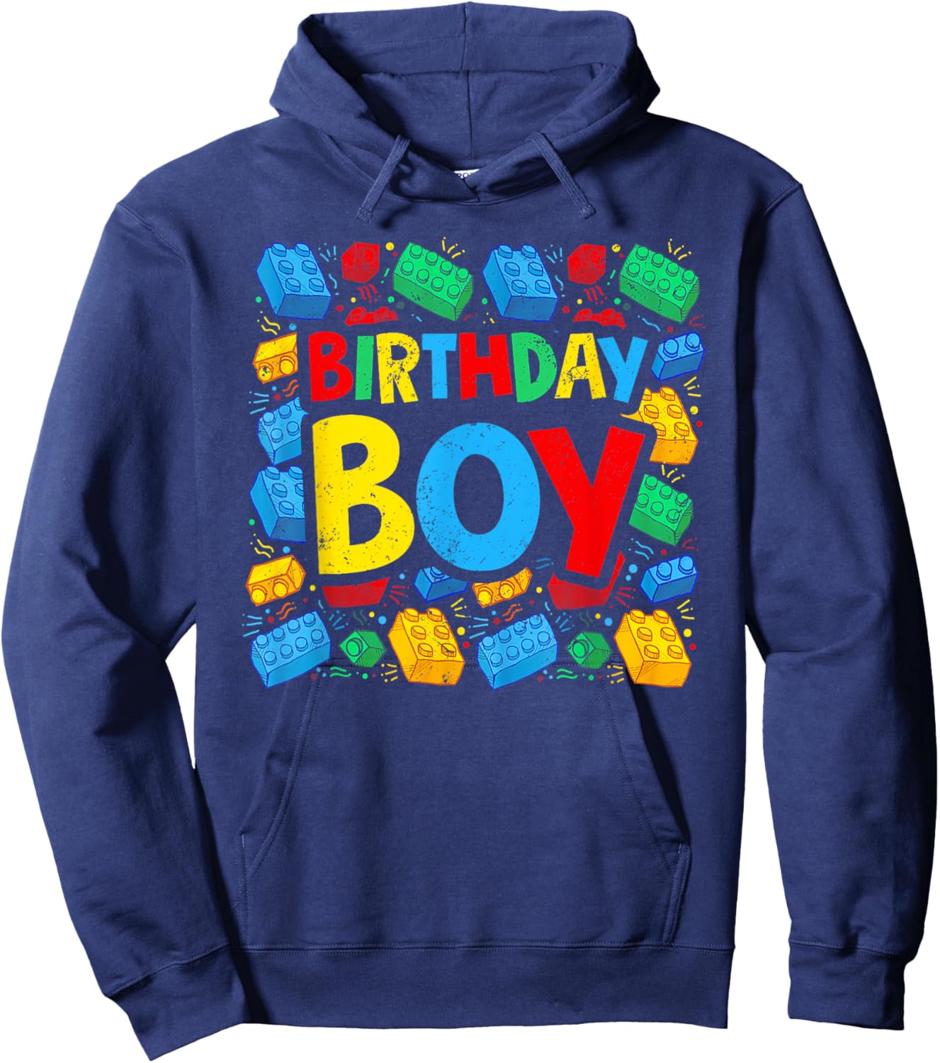 Birthday Boy Brick Builder Funny Blocks Master Builder Hoodie - Hoodie | Navy