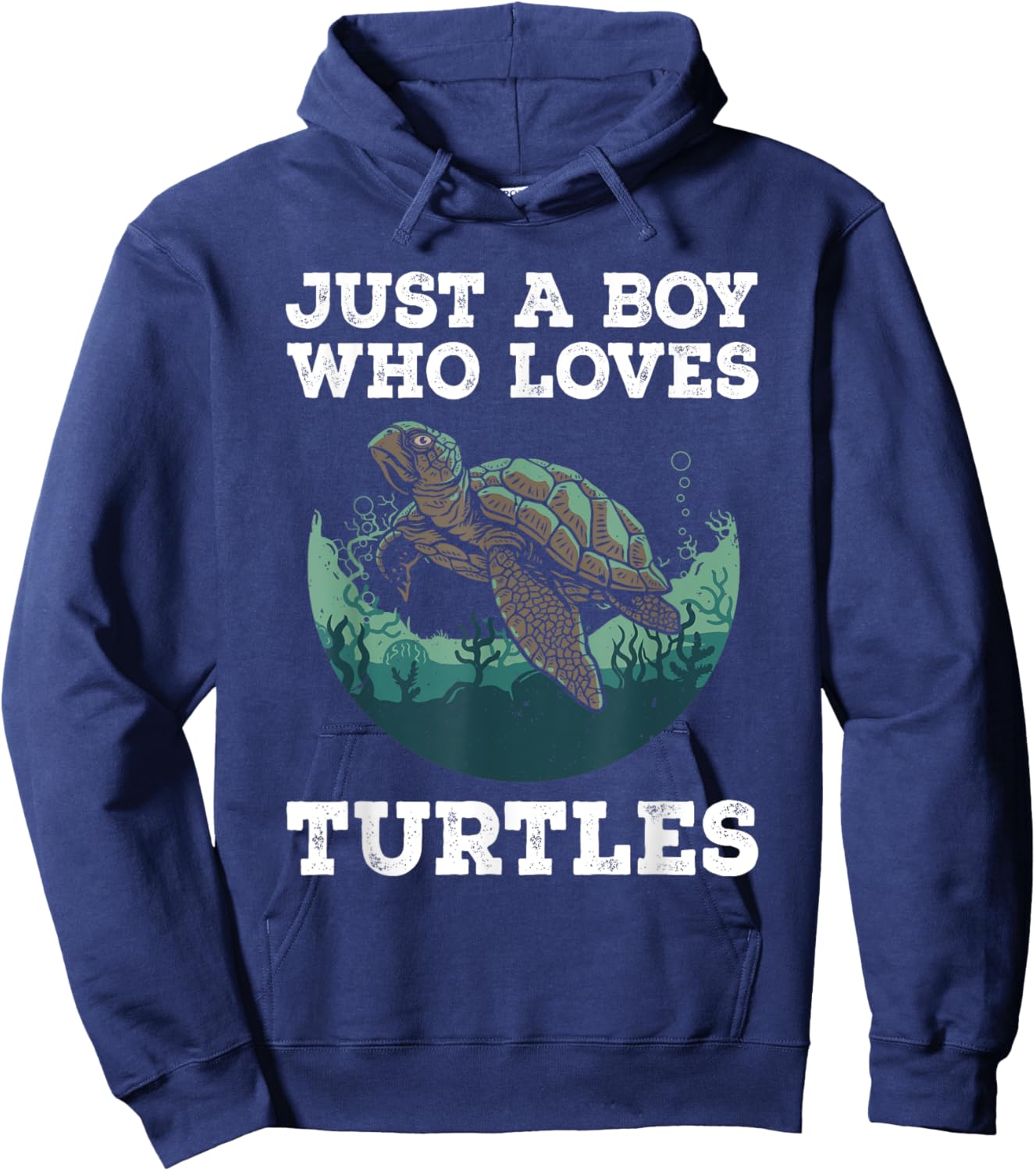 Funny Sea Turtles Design For Boys Kids Men Tortoise Lover Hoodie - Hoodie | Navy