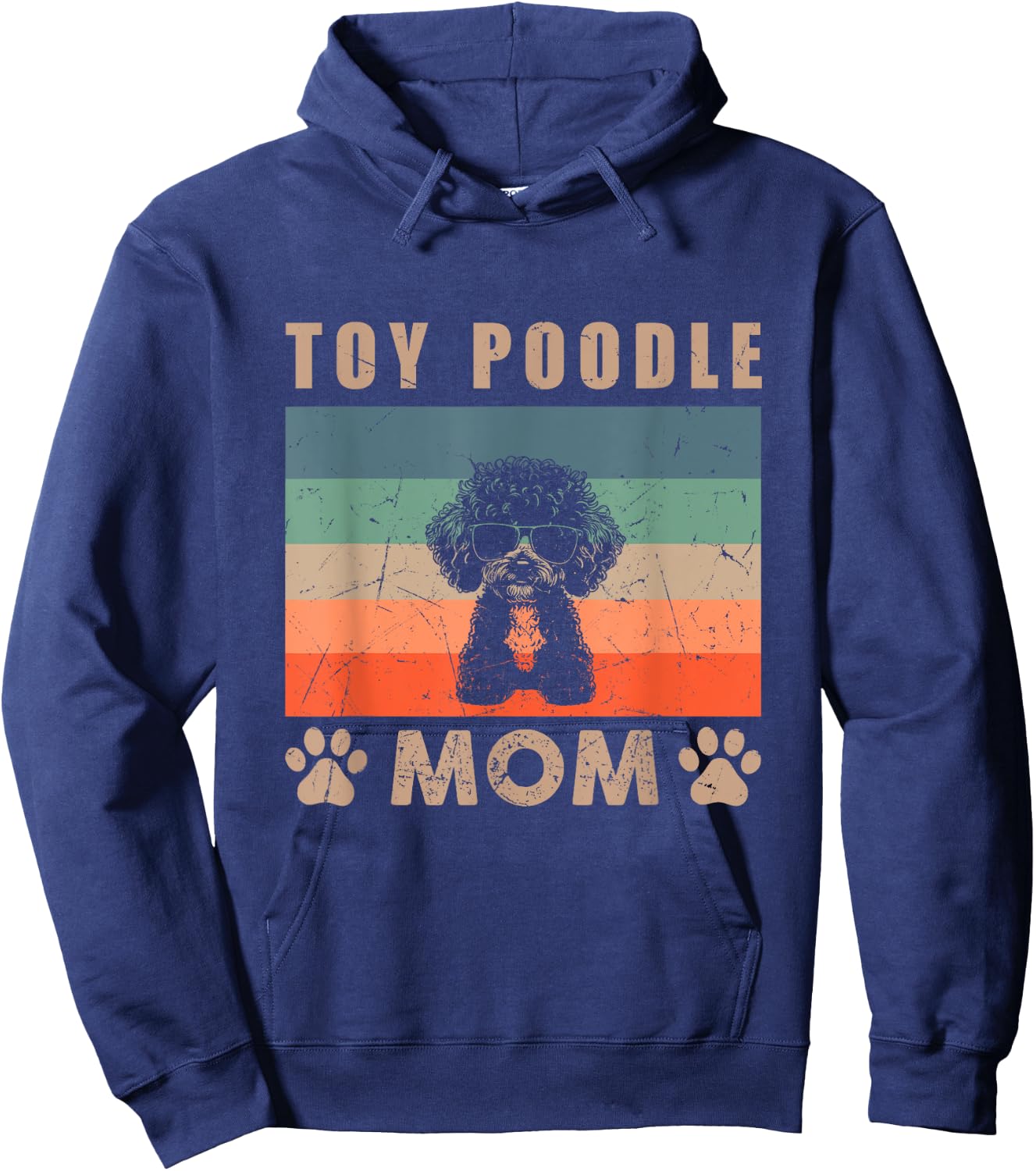Vintage Toy Poodle Mom Gifts Funny Dog Mom Lover Mothers Day Women Kids Hoodie - Hoodie | Navy