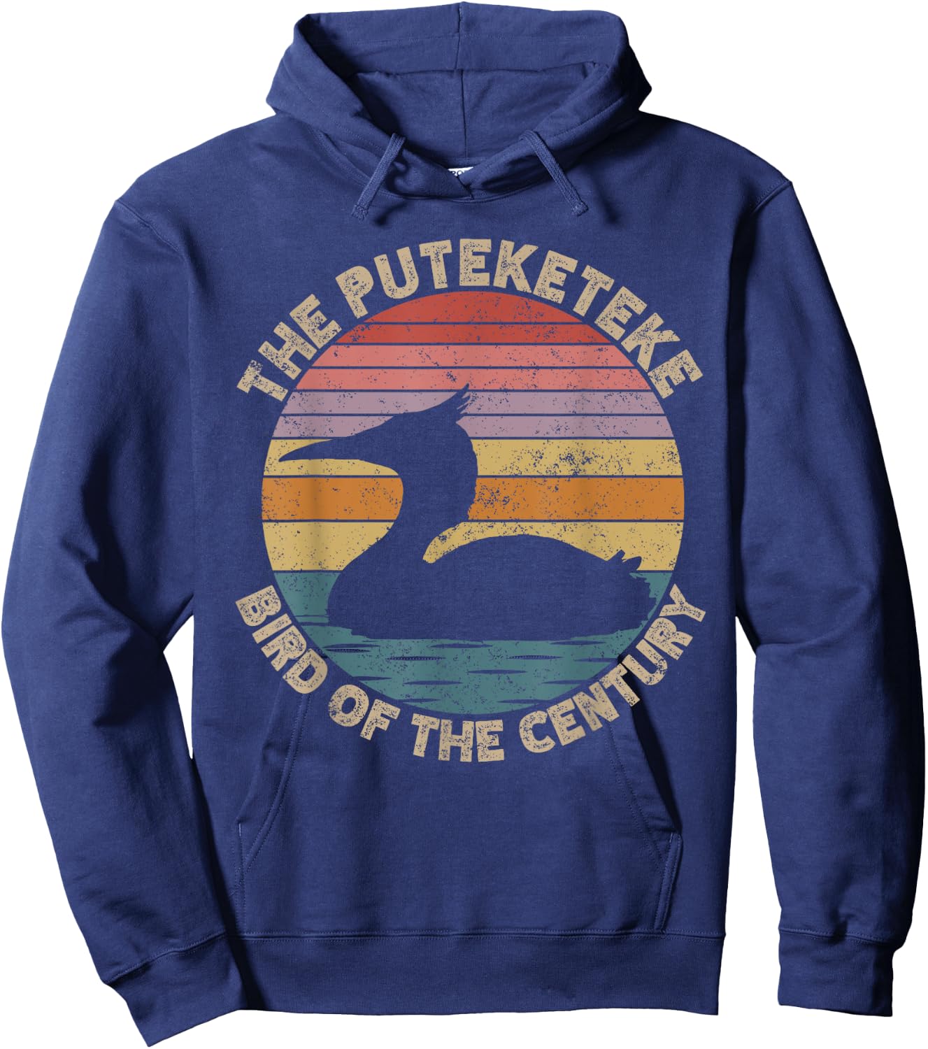 Puteketeke New Zealand's Bird Of The Century Vintage Hoodie - Hoodie | Navy