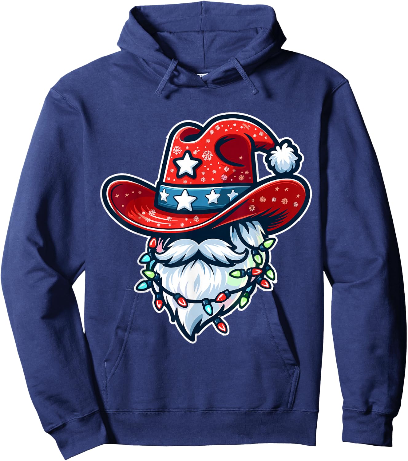 Cowboy Santa Hat Xmas Reindeer Rodeo Christmas In Texas Hoodie - Hoodie | Navy
