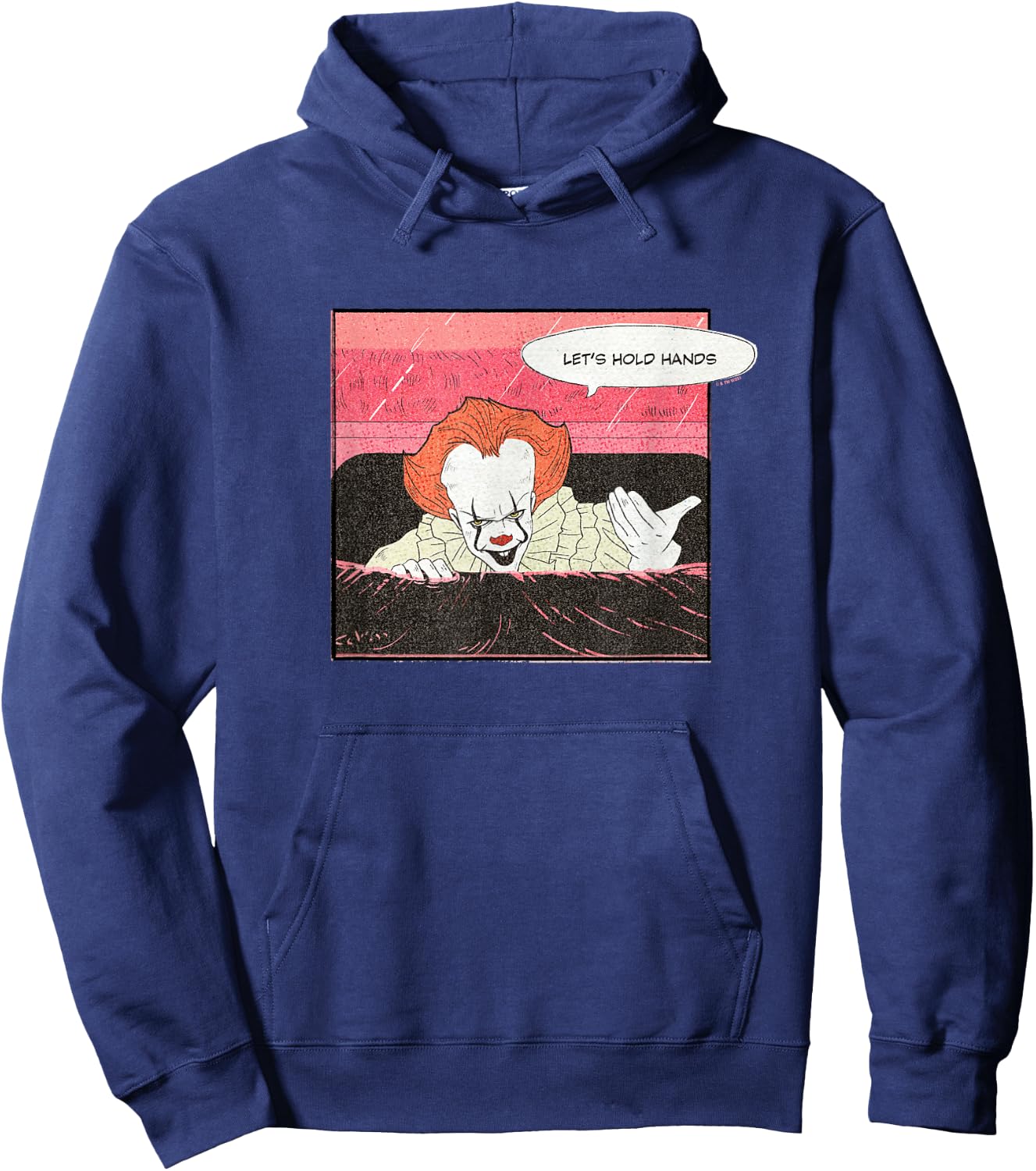 It Valentine's Day Let's Hold Hands Pennywise Retro Drawing Hoodie - Hoodie | Navy