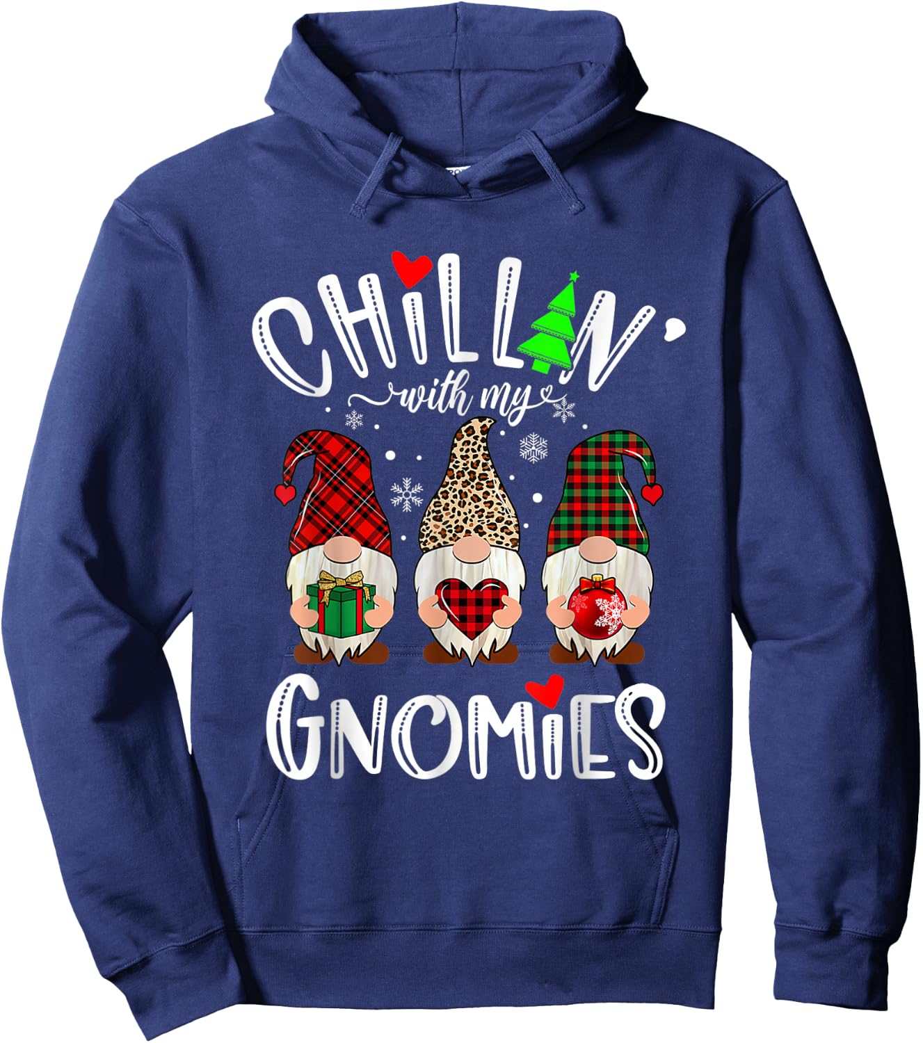 Chillin With My Gnomies Christmas Gnome Family Matching Xmas Hoodie - Hoodie | Navy
