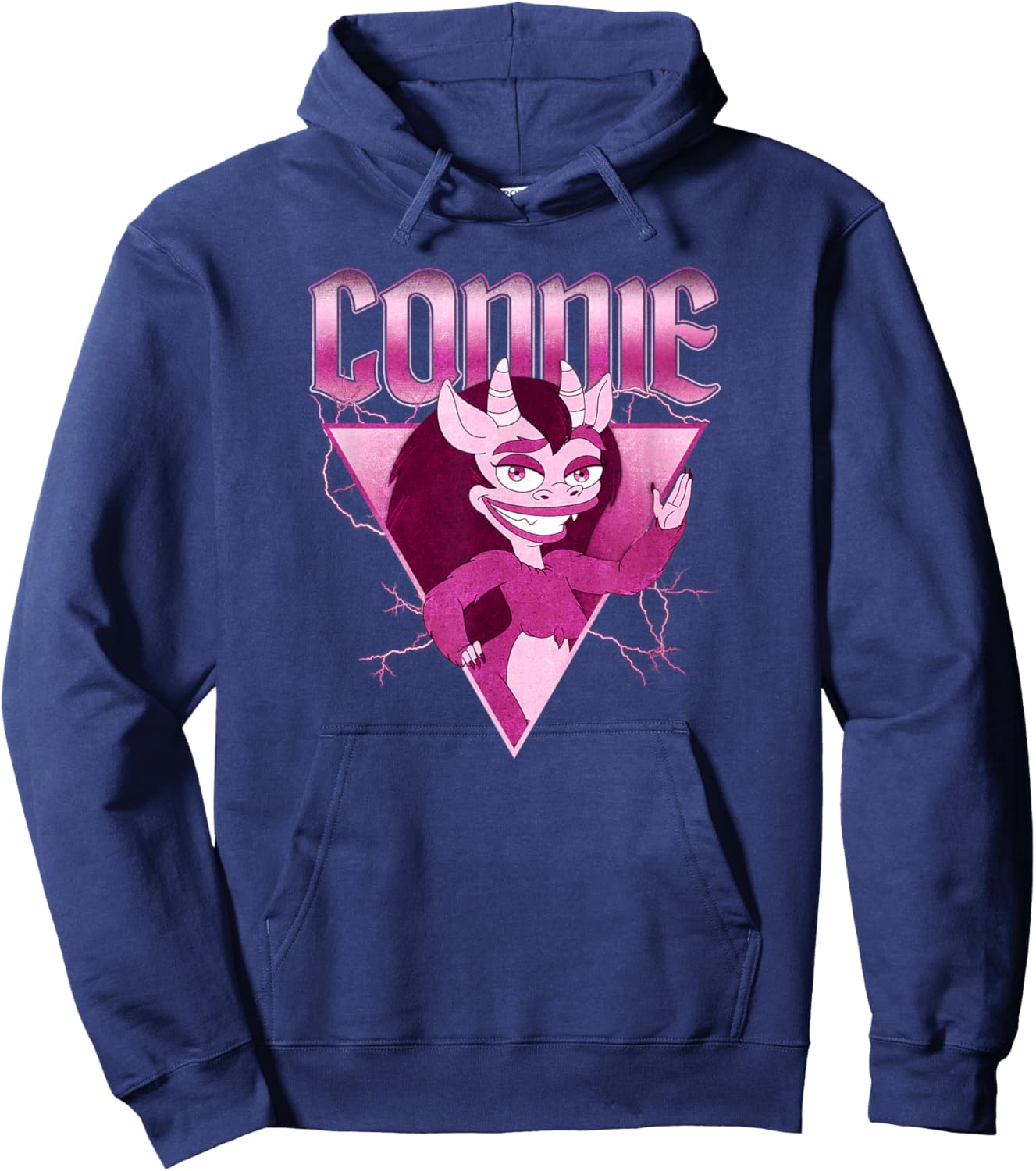 Big Mouth Hormone Monster Connie Distressed Portrait Hoodie - Hoodie | Navy