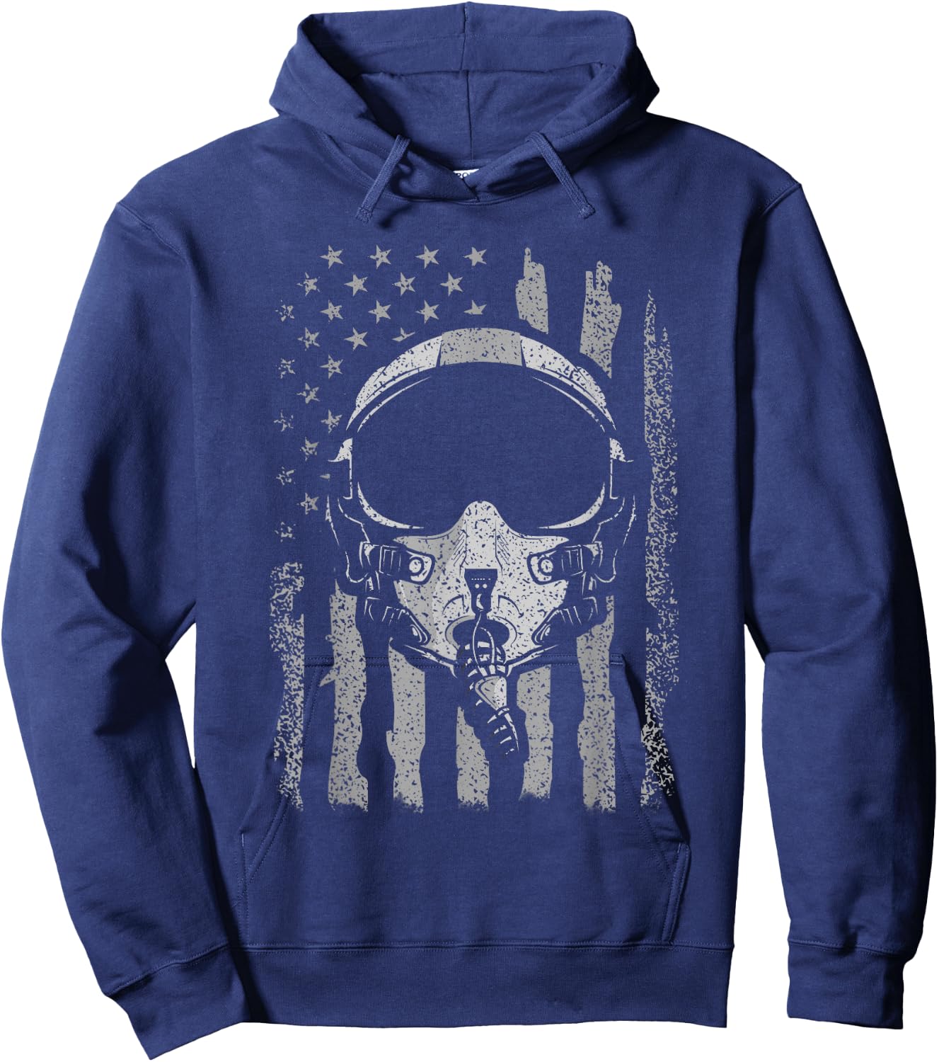 Jet Helmet Pilot Helmet American Flag Hoodie - Hoodie | Navy