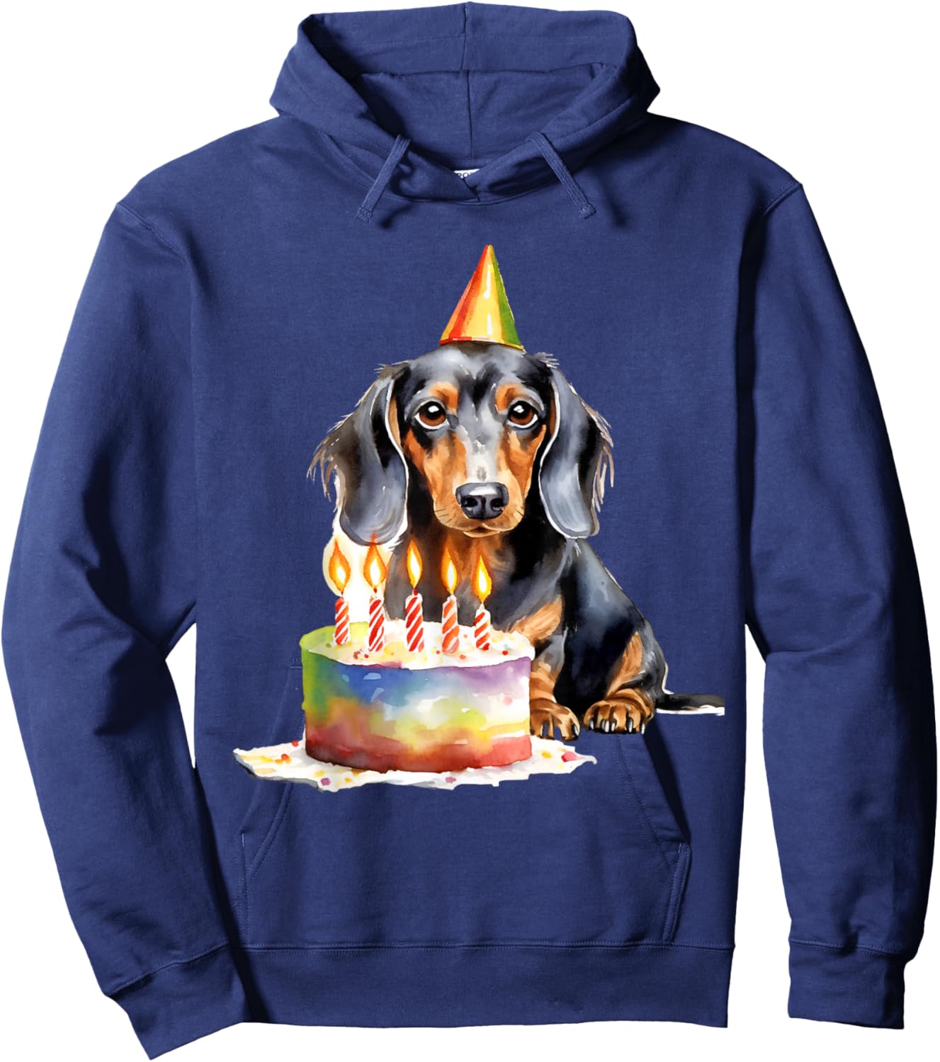 Dachshund Dog Birthday Party Cake Perfect for Dog Lovers Hoodie - Hoodie | Navy