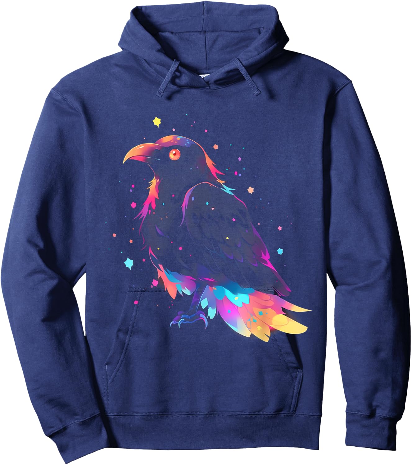 Kawaii Crow Raven | Pastel Goth Aesthetic Gothic Anime Hoodie - Hoodie | Navy
