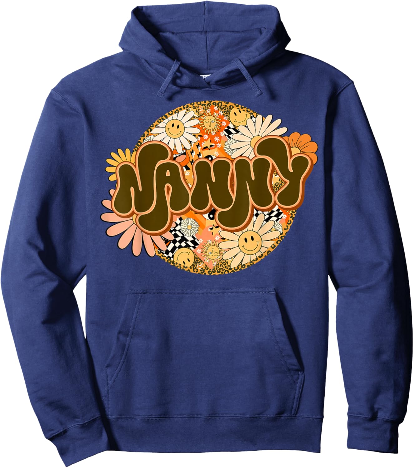 Dope Nanny Girls & Women Cute Daycare Provider Queen Groovy Hoodie - Hoodie | Navy