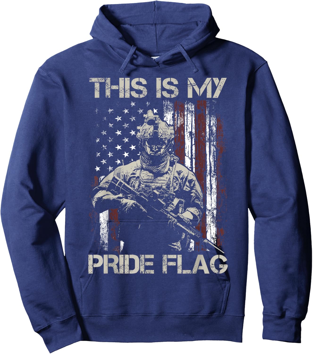 This Is My Pride Flag USA Veteran Patriots Gun American Flag Hoodie - Hoodie | Navy