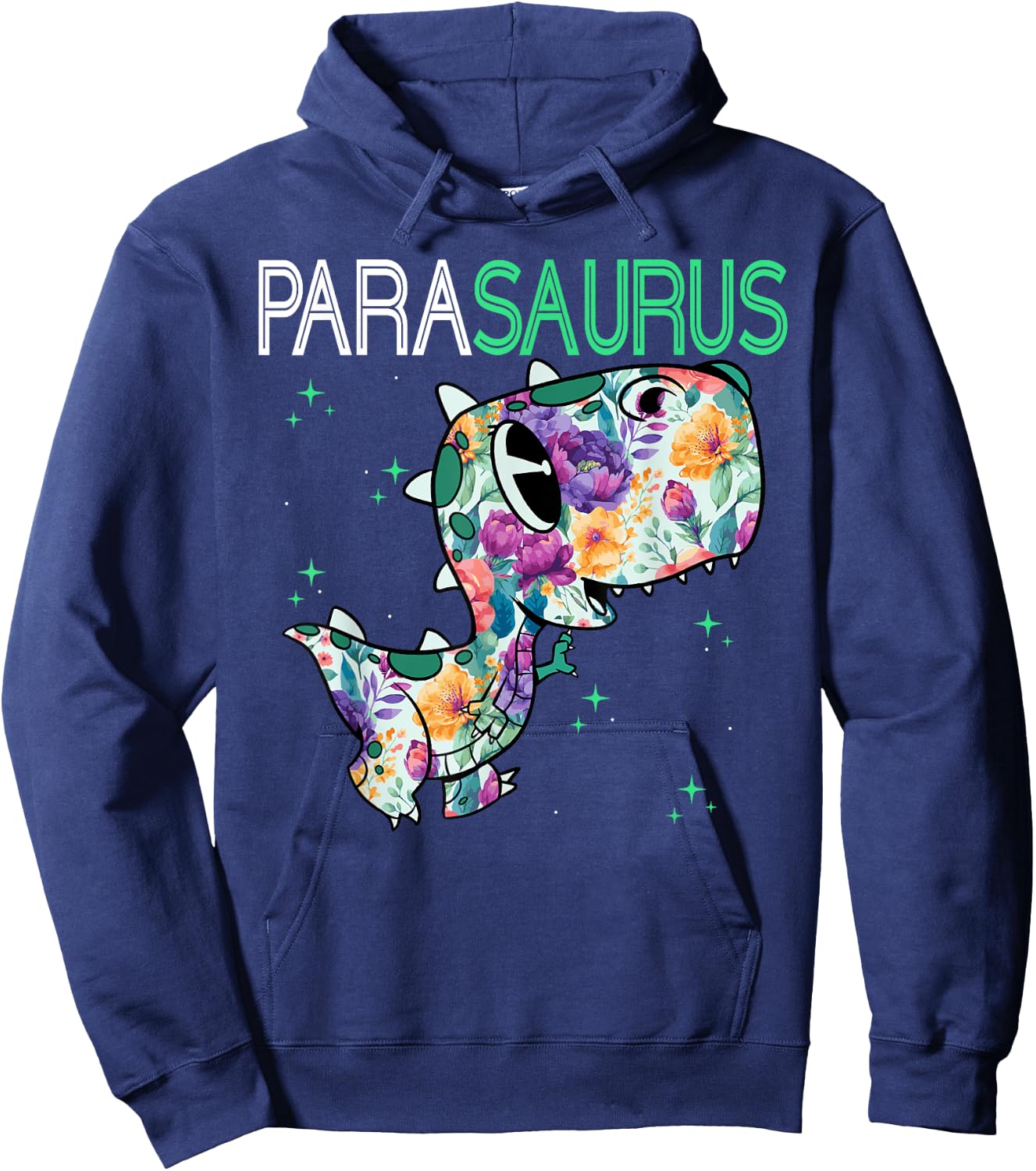 Dino Para Professional Teacher Collection T-Rex Dinosaur Paraeducator Assistant Teacher Hoodie - Hoodie | Navy