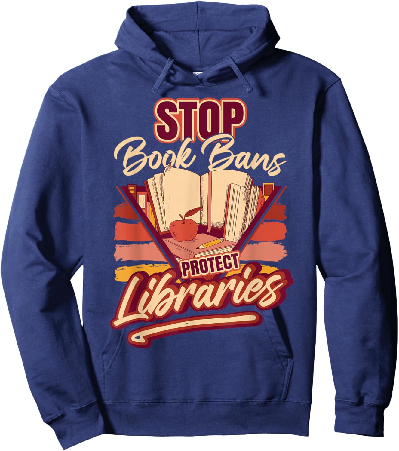 Banned Books Stop Book Bans Protect Libraries Hoodie - Hoodie | Navy