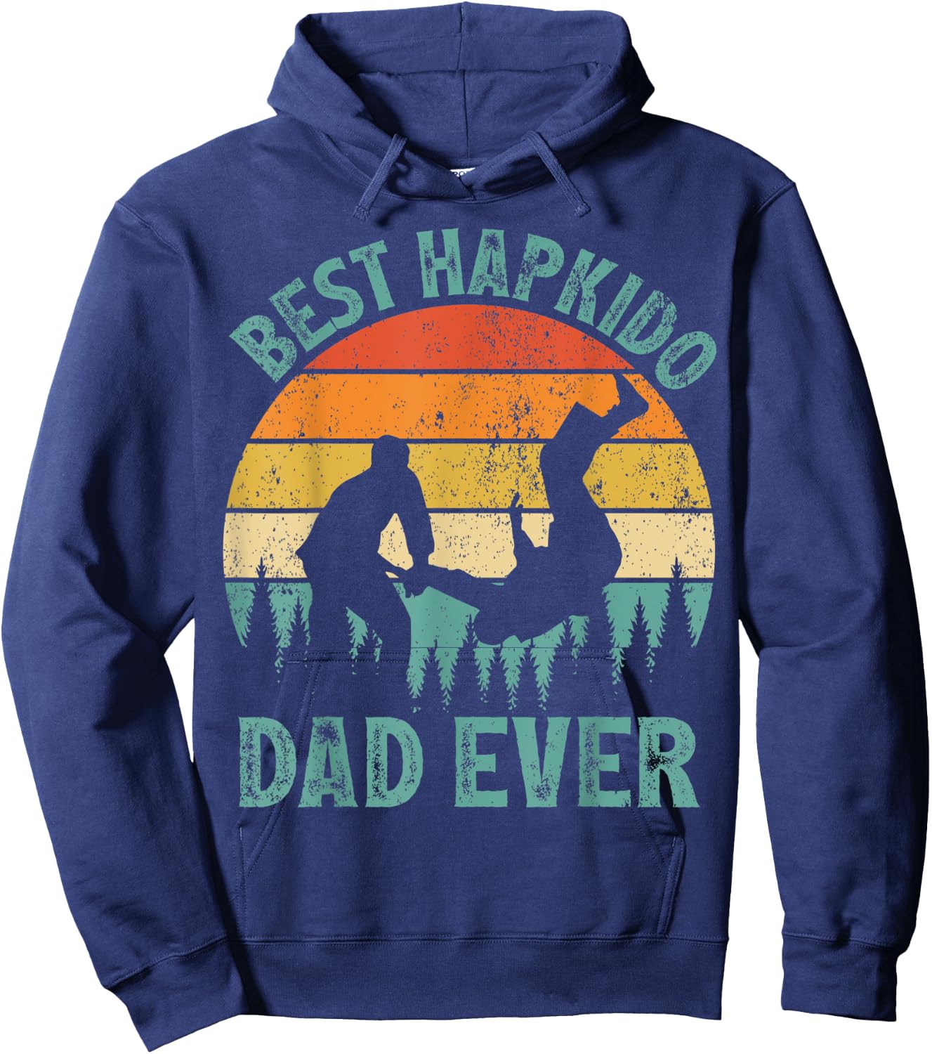Funny Vintage Best Hapkido Dad Ever Father's Day Hoodie - Hoodie | Navy