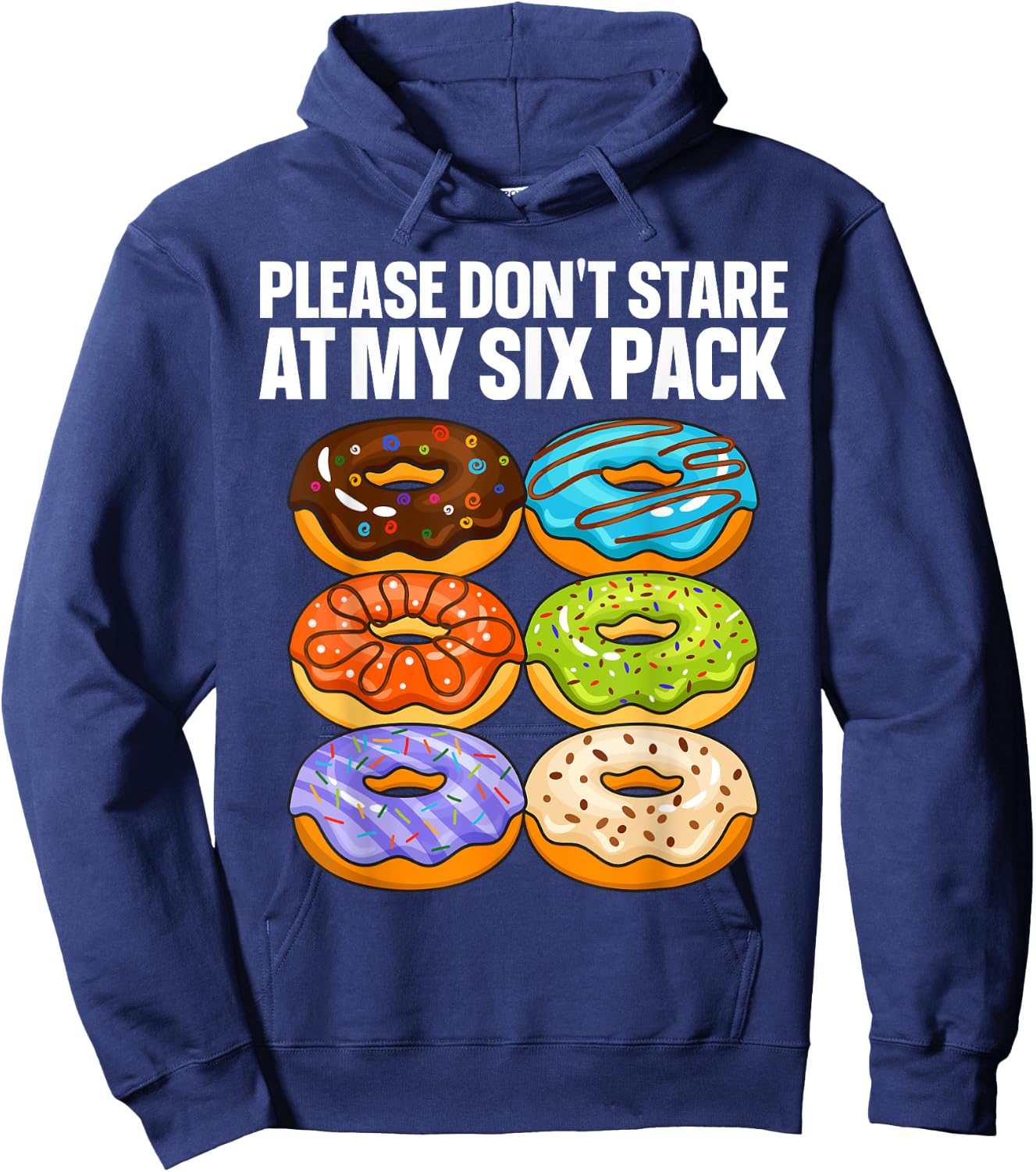 Funny Donut Art Women Doughnut Food Gym Six Pack Hoodie - Hoodie | Navy