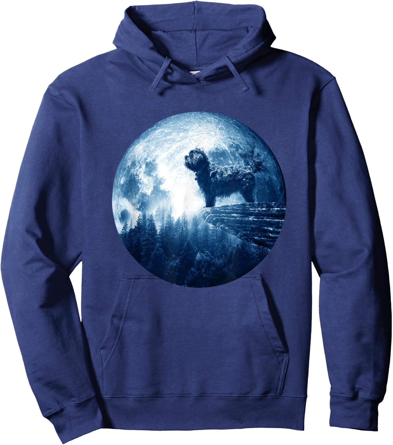 Affenpinscher Dog Moon Dog Mom Dad Women Men Dog Lovers Hoodie - Hoodie | Navy