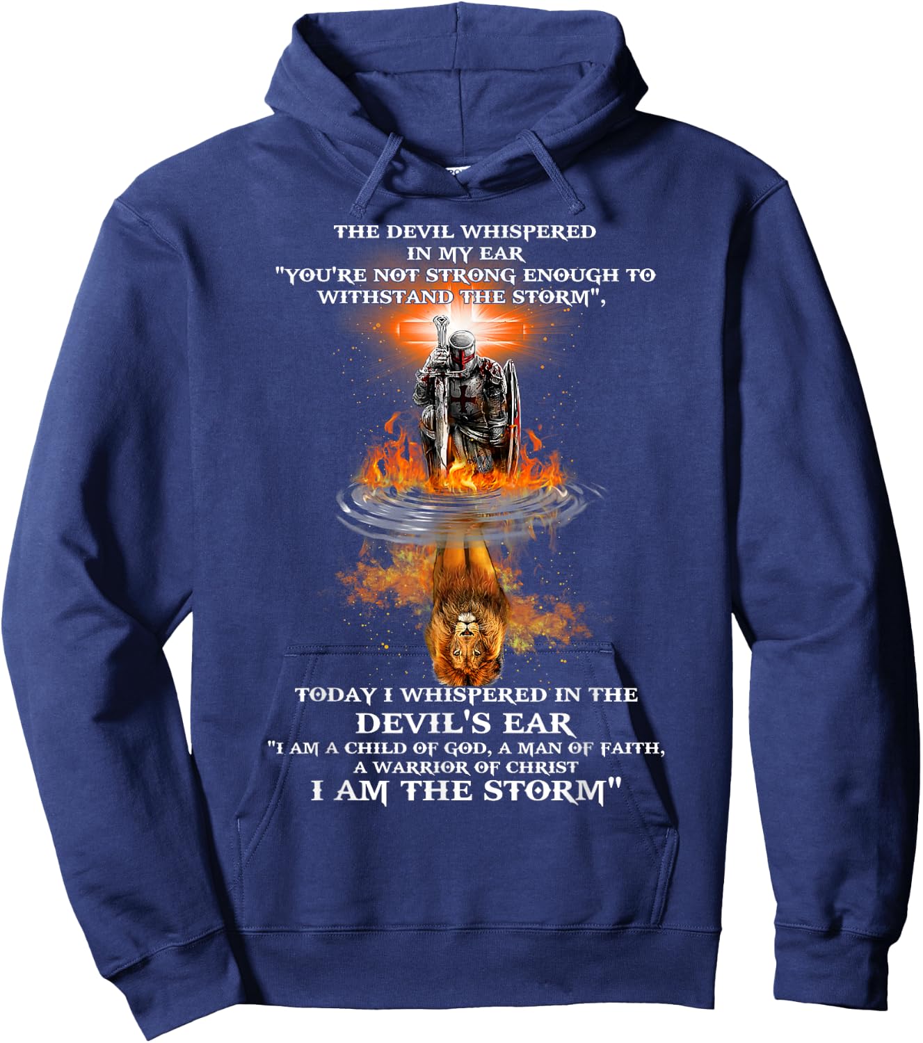The Devil Whispered In My Ear You're Not Strong Enough Hoodie - Hoodie | Navy