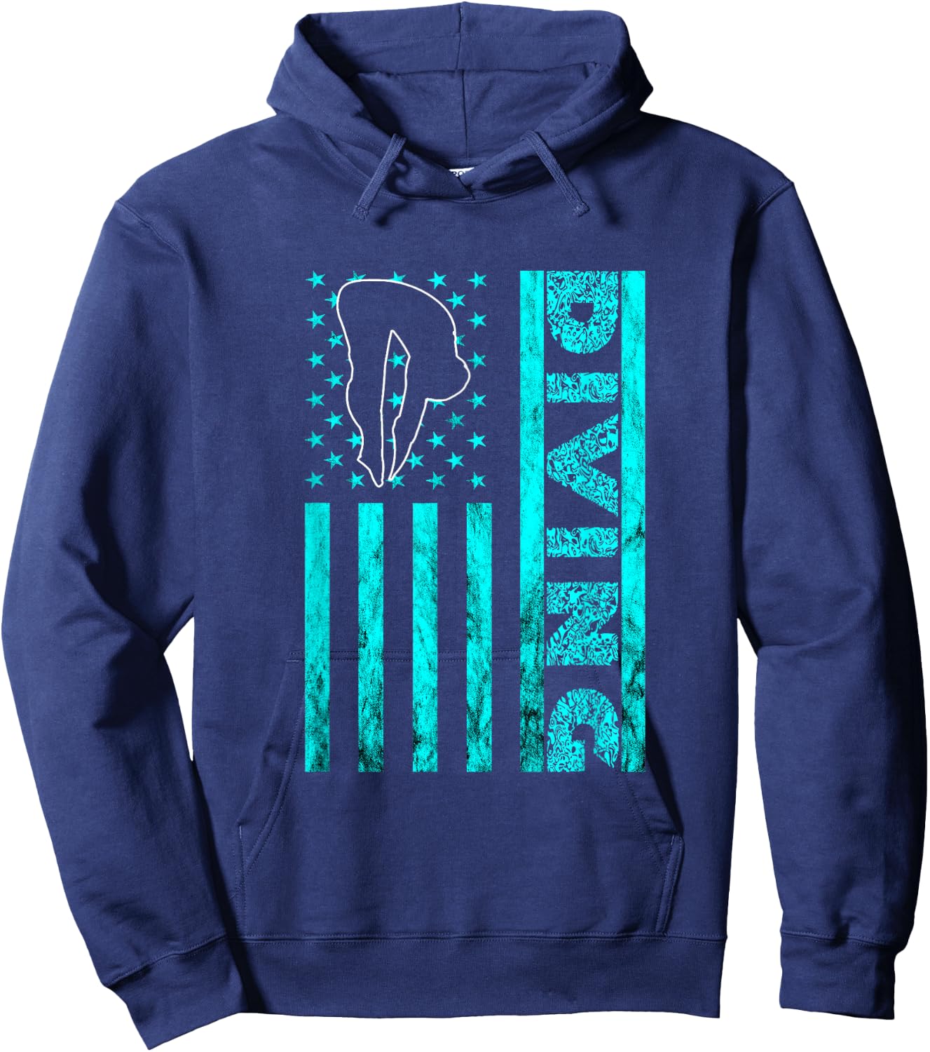 America USA Springboard Diving Platform Diver Water Sport Hoodie - Hoodie | Navy