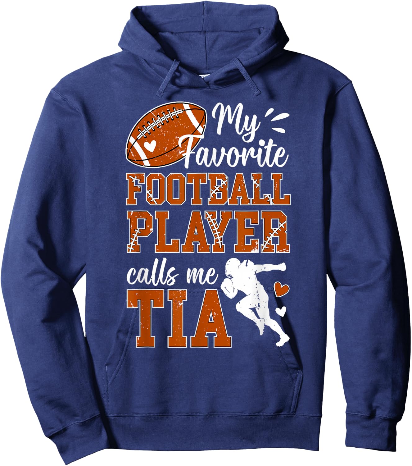 My Favorite Football Player Calls Me Tia Football Tia Aunt Hoodie - Hoodie | Navy