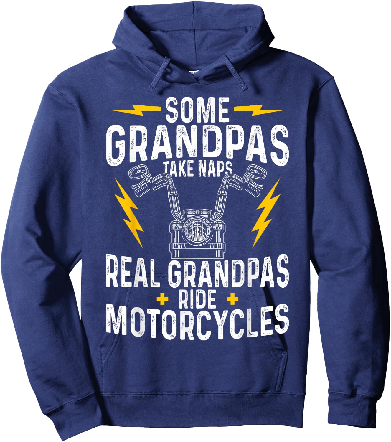 Some Grandpas Take Naps Real Grandpas Ride-Motorcycle Hoodie - Hoodie | Navy