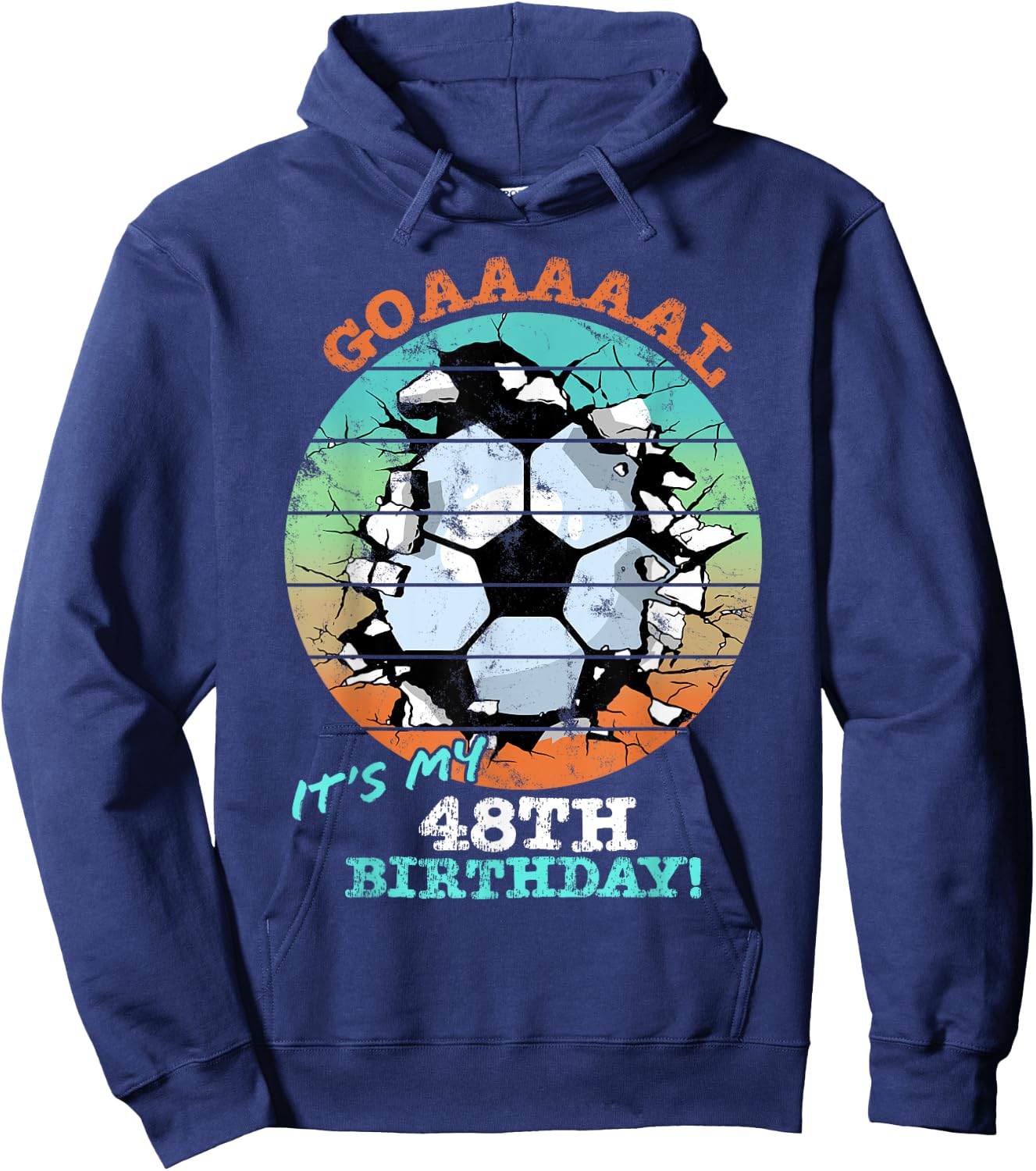 Soccer Birthday Party 48 Year Old Boy 48th Birthday, Girl Hoodie - Hoodie | Navy
