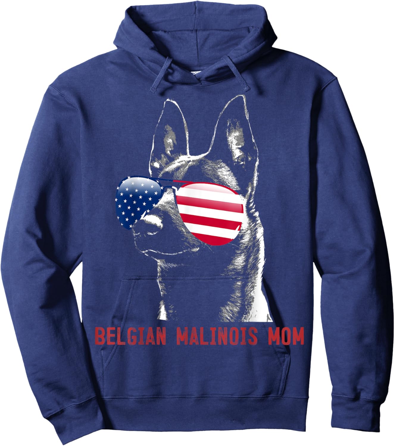 Belgian Malinois Mom Dog Puppy USA Women Hoodie - Hoodie | Navy