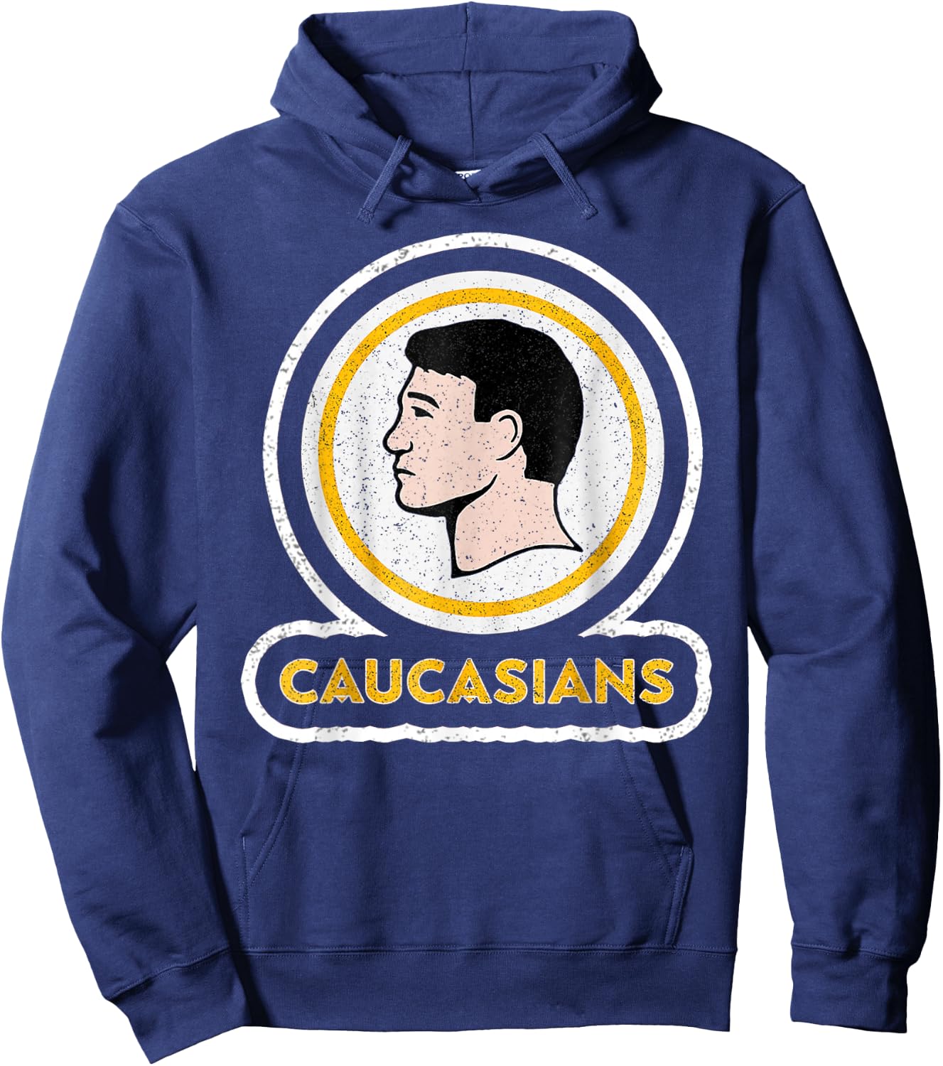 Caucasians Funny Vintage Caucasians Pride Hoodie - Hoodie | Navy